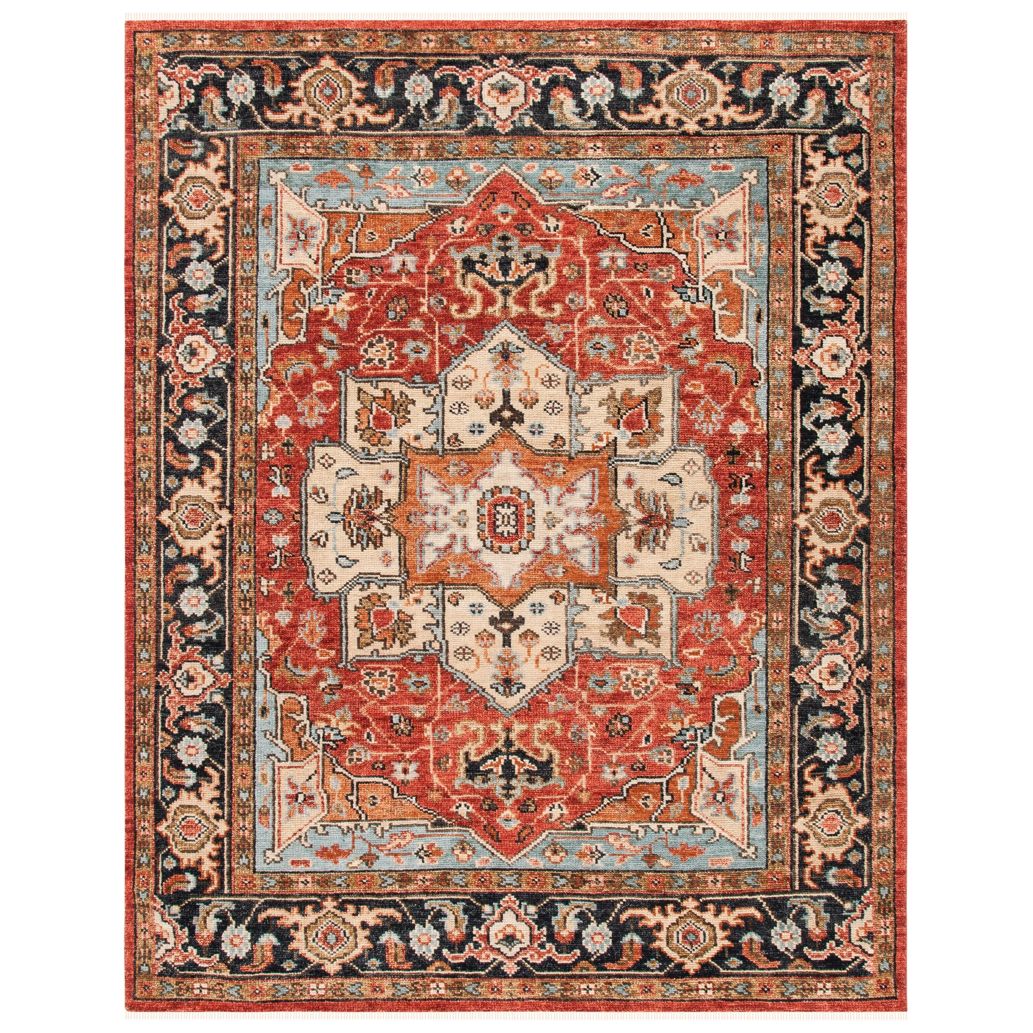 SAFAVIEH Handmade Samarkand Lacie Rust/ Charcoal Wool Rug