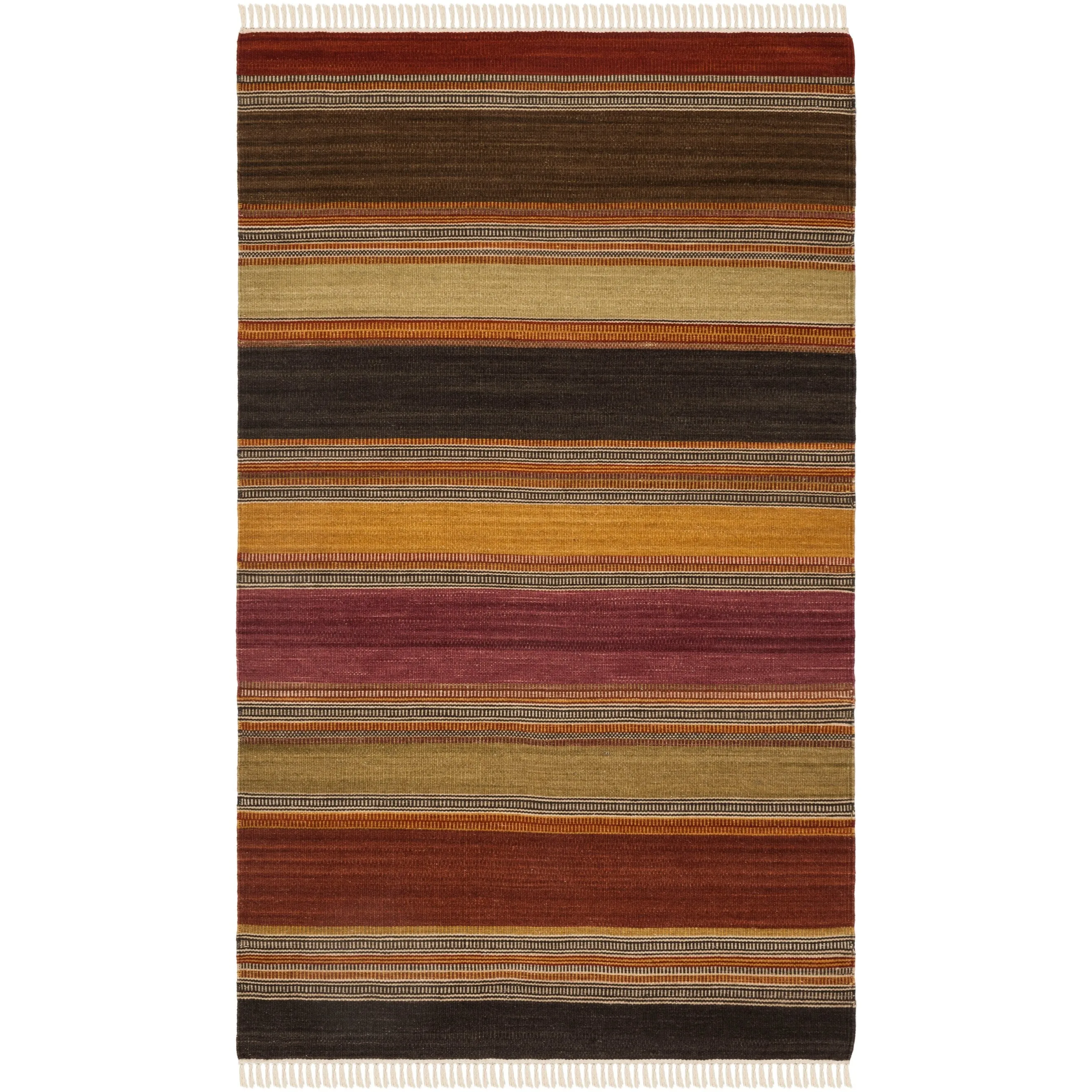 SAFAVIEH Handmade Striped Kilim Shawnna Stripe Wool Rug with
