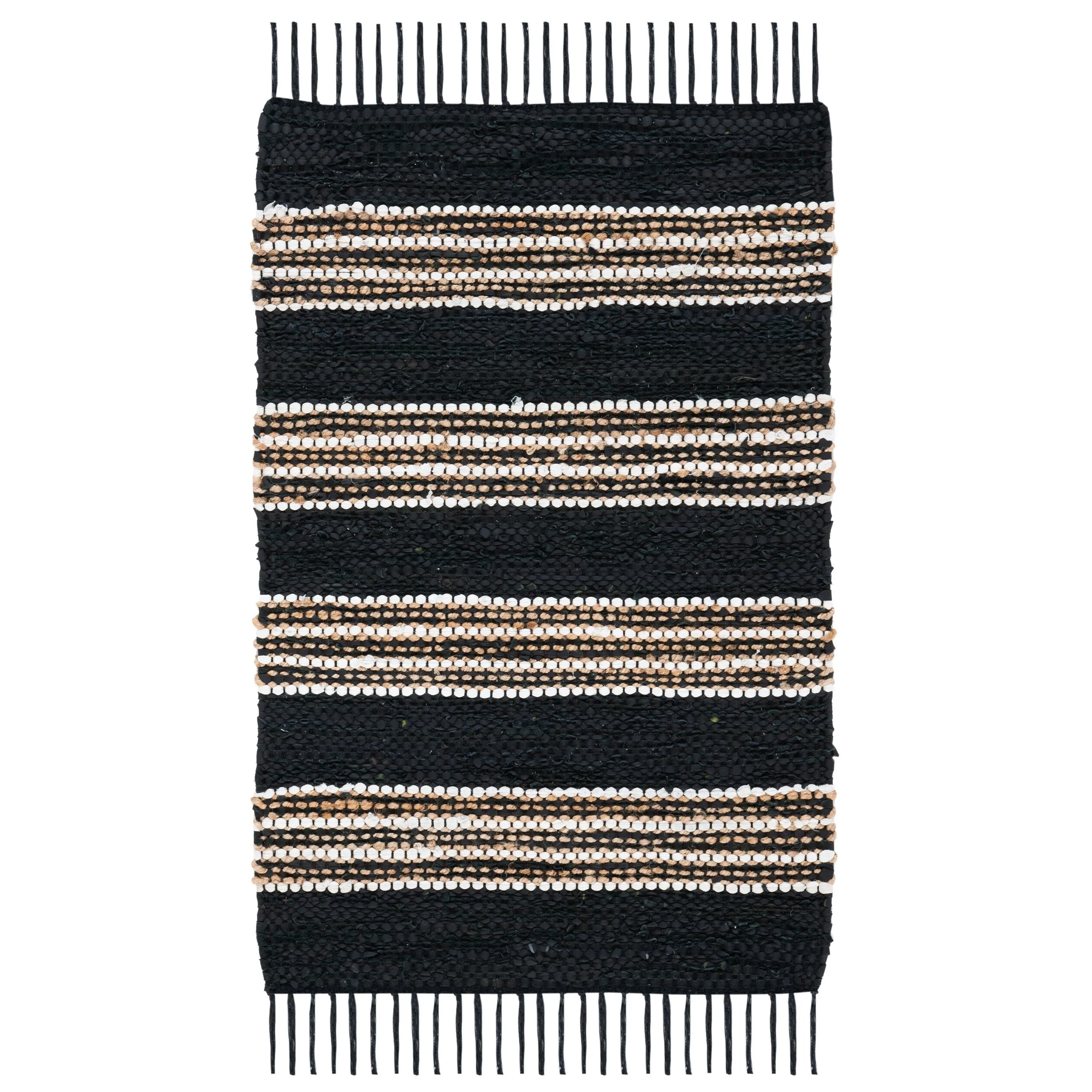 SAFAVIEH Handmade Vintage Leather Demetra Modern Fringe Rug