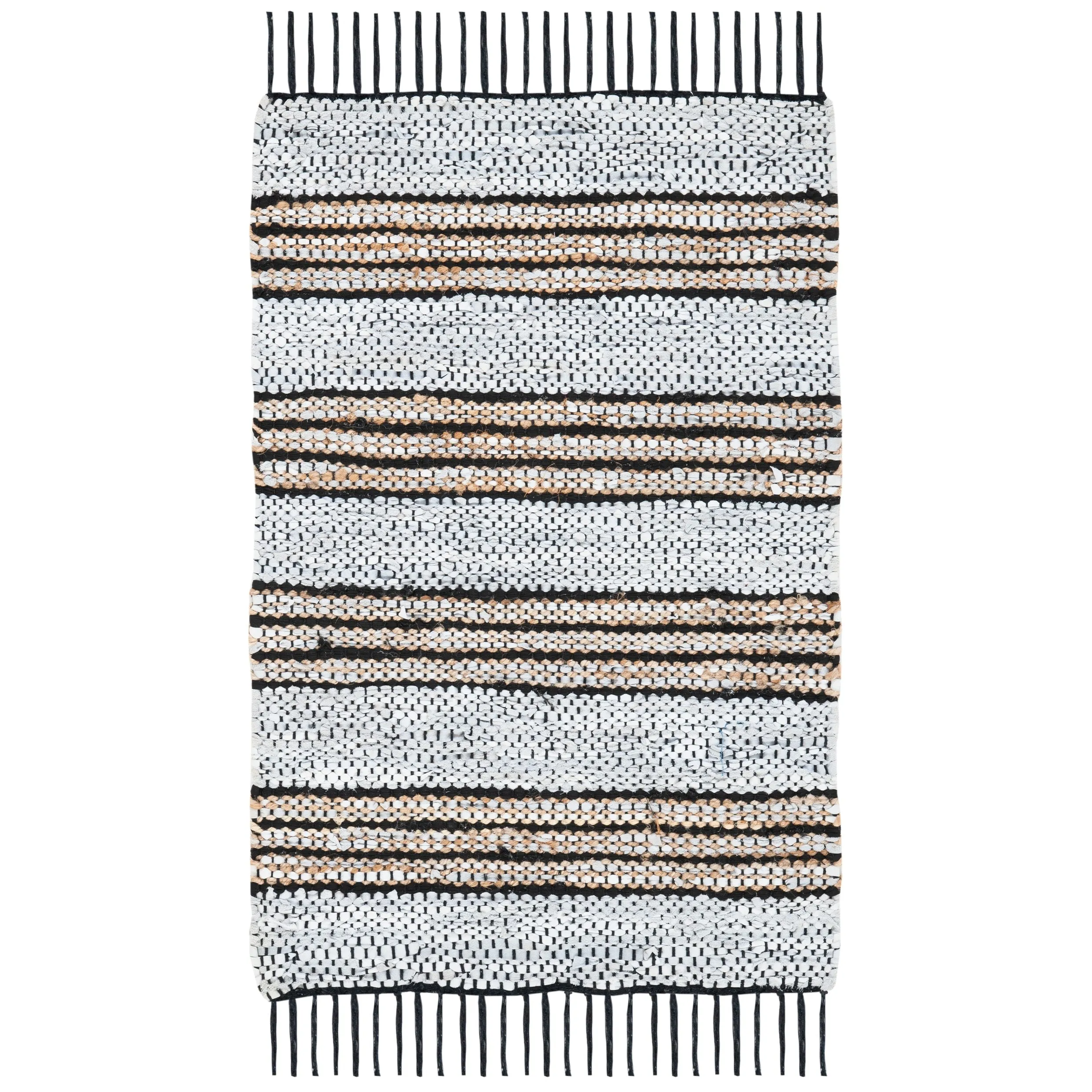 SAFAVIEH Handmade Vintage Leather Demetra Modern Fringe Rug