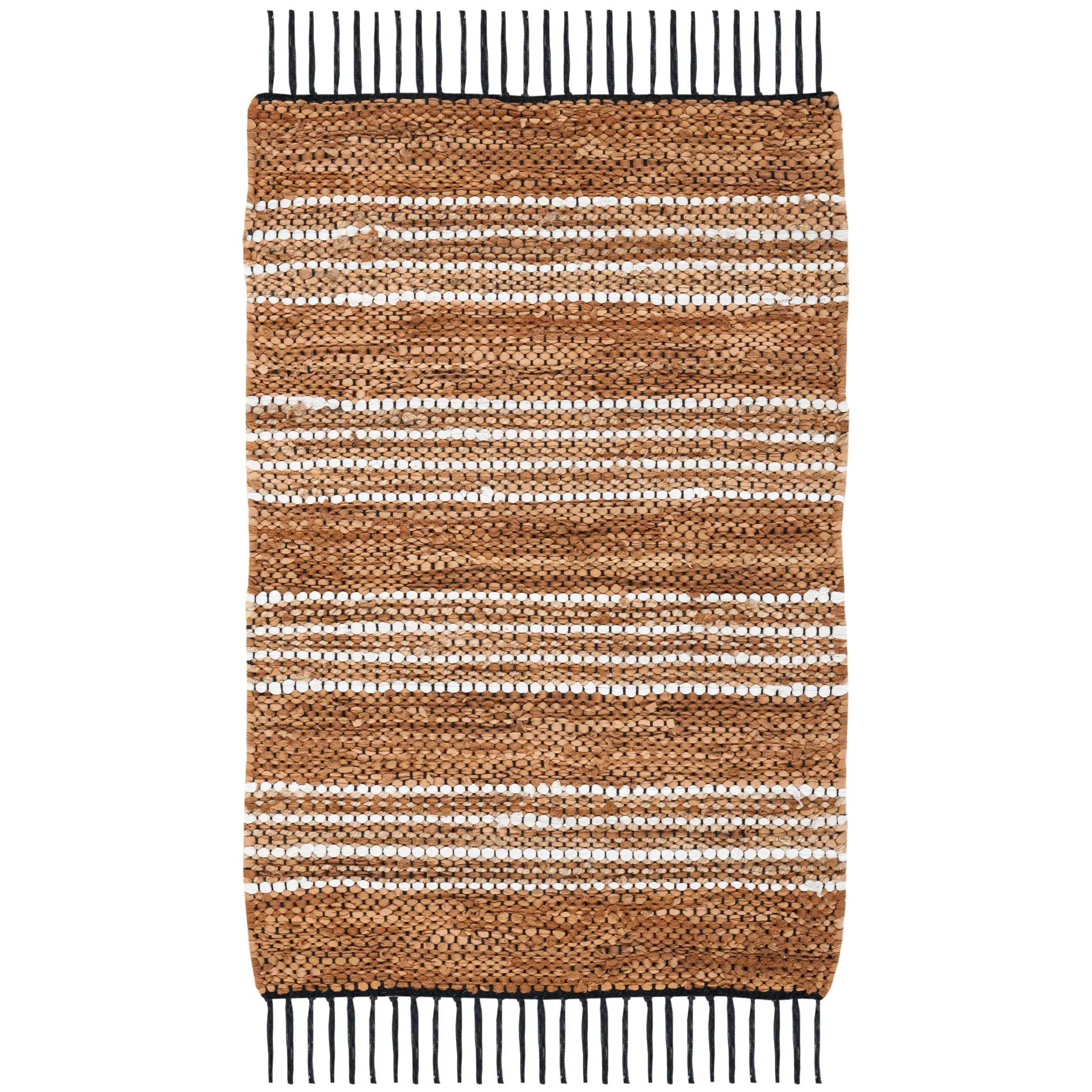 SAFAVIEH Handmade Vintage Leather Demetra Modern Fringe Rug