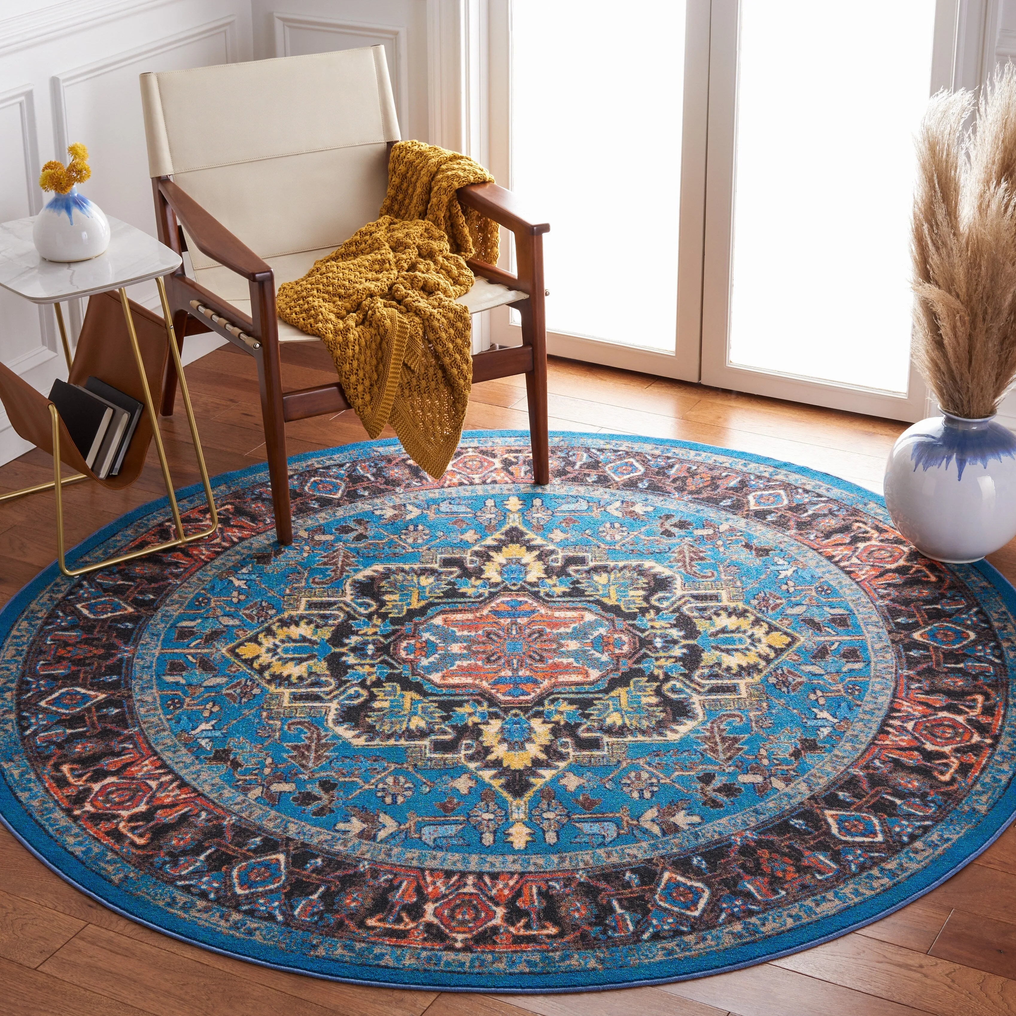SAFAVIEH Journey Machine Washable Slip Resistant Kristi Oriental Medallion