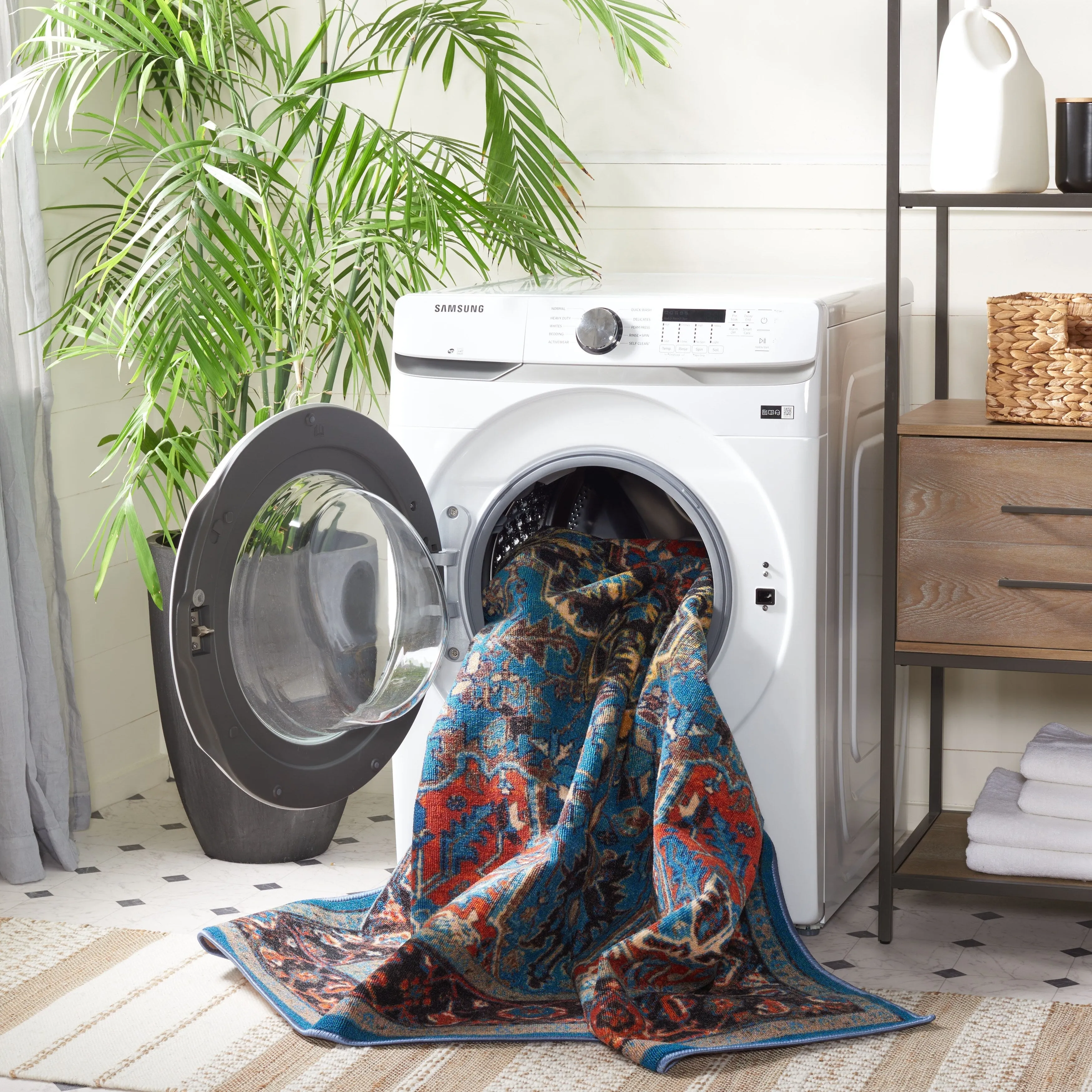 SAFAVIEH Journey Machine Washable Slip Resistant Kristi Oriental Medallion