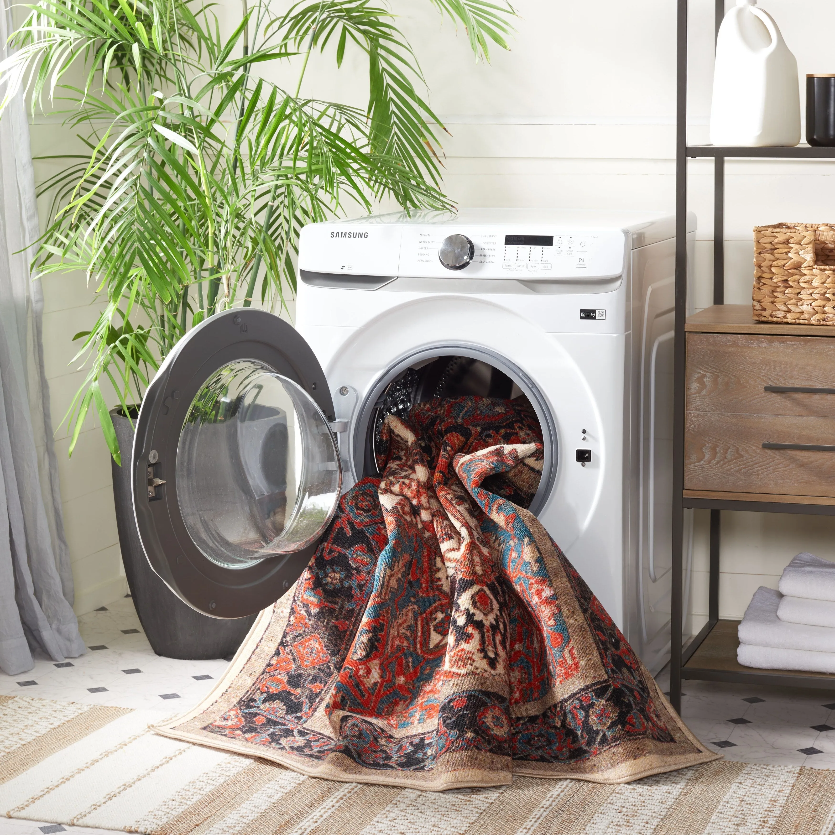 SAFAVIEH Journey Machine Washable Slip Resistant Kristi Oriental Medallion