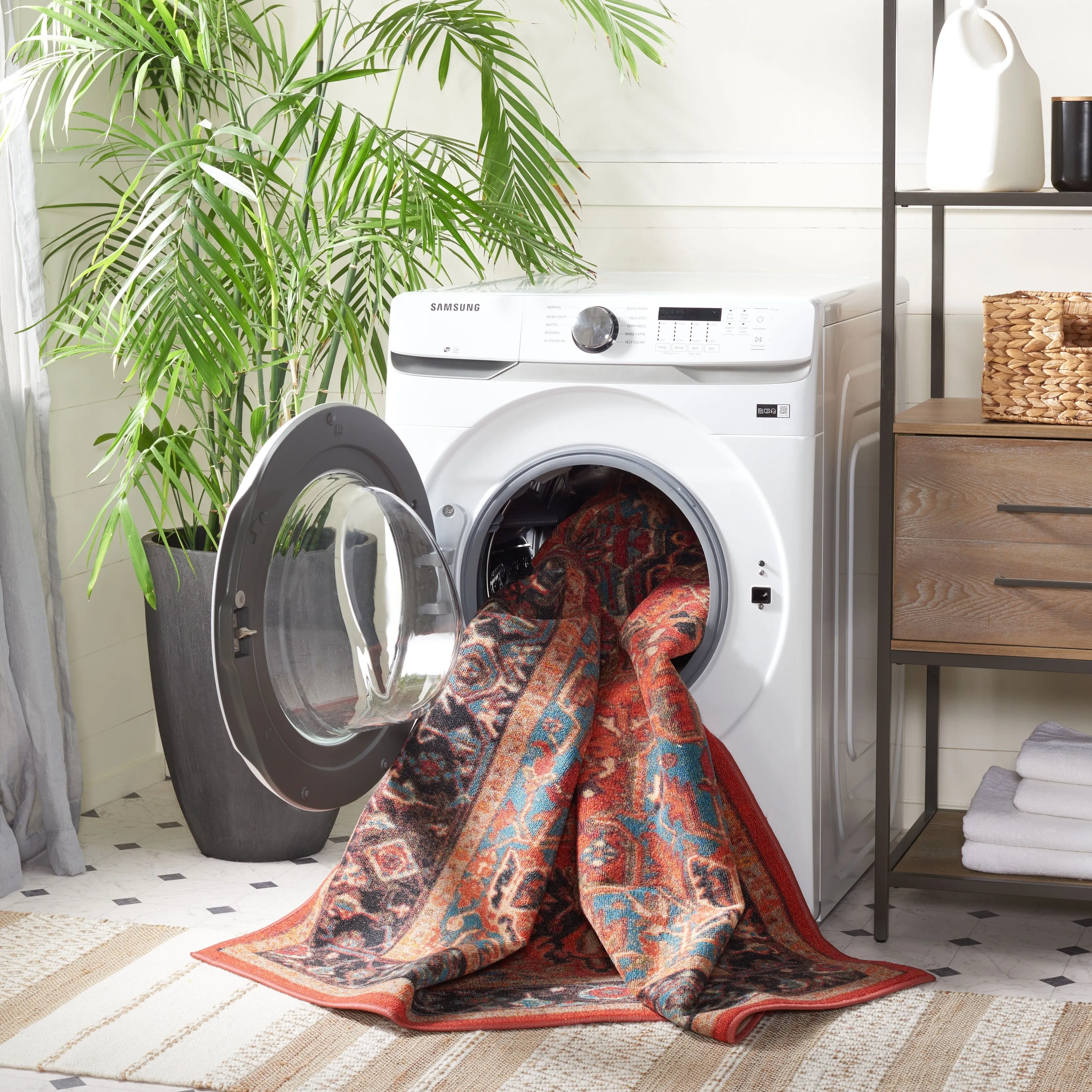 SAFAVIEH Journey Machine Washable Slip Resistant Kristi Oriental Medallion