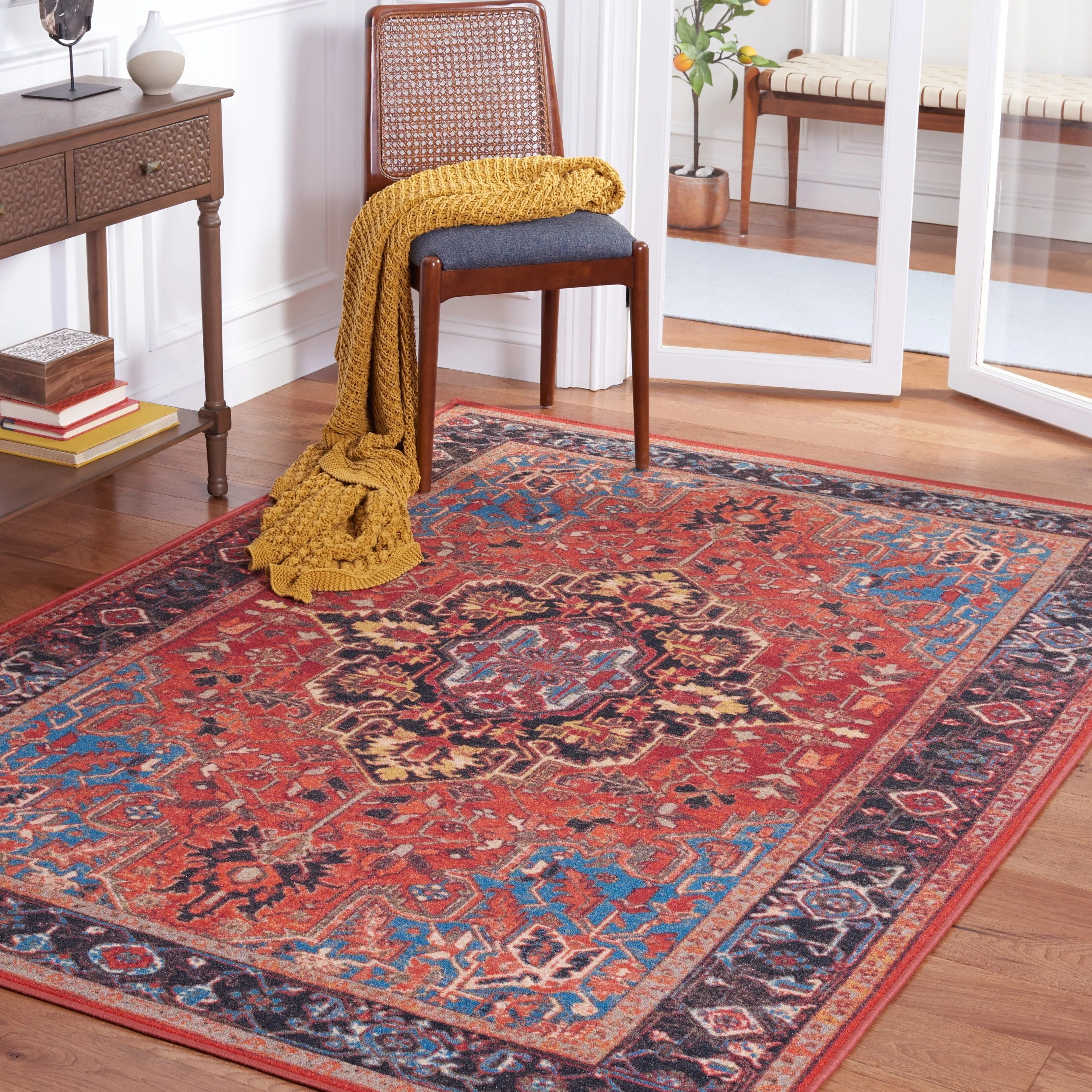 SAFAVIEH Journey Machine Washable Slip Resistant Kristi Oriental Medallion