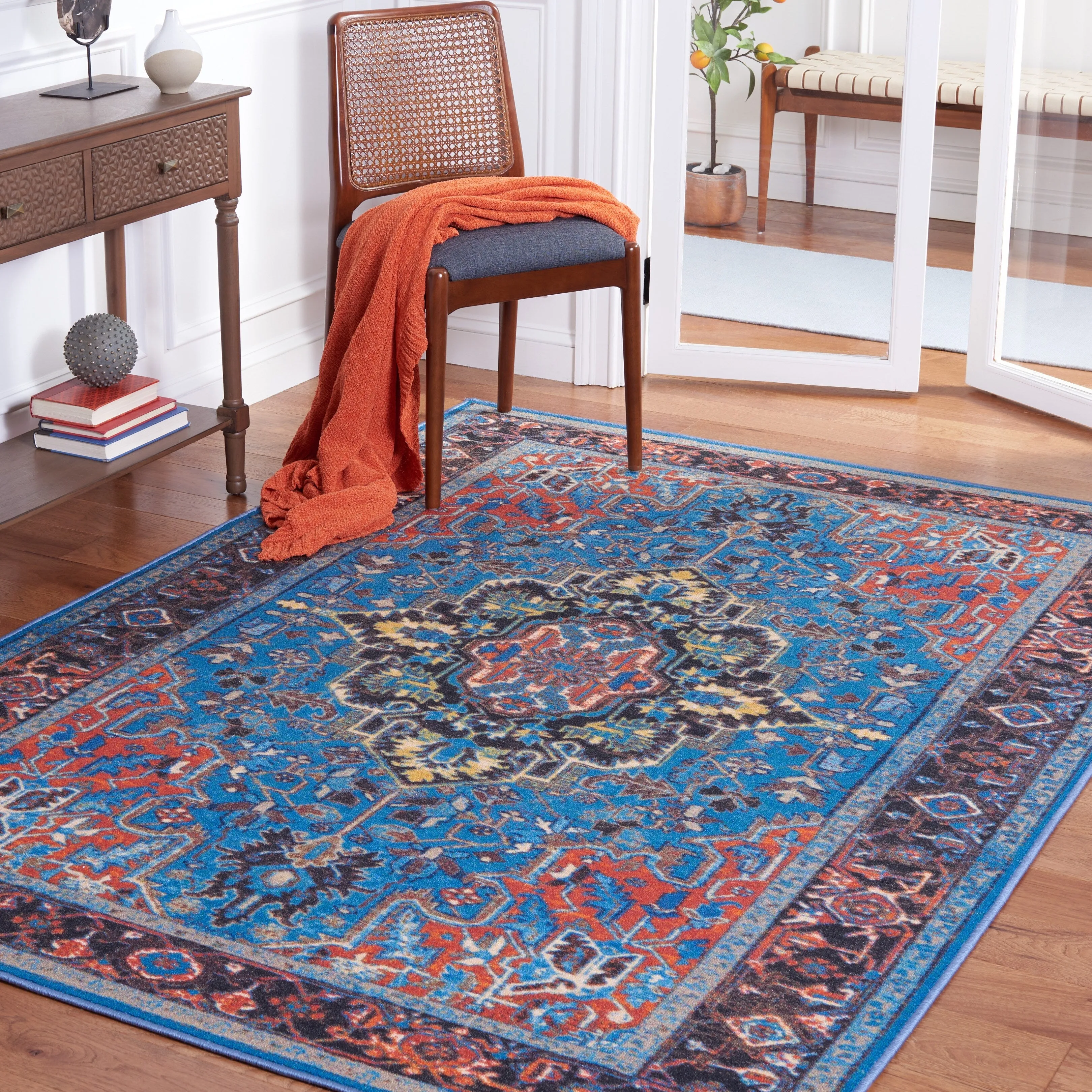 SAFAVIEH Journey Machine Washable Slip Resistant Kristi Oriental Medallion