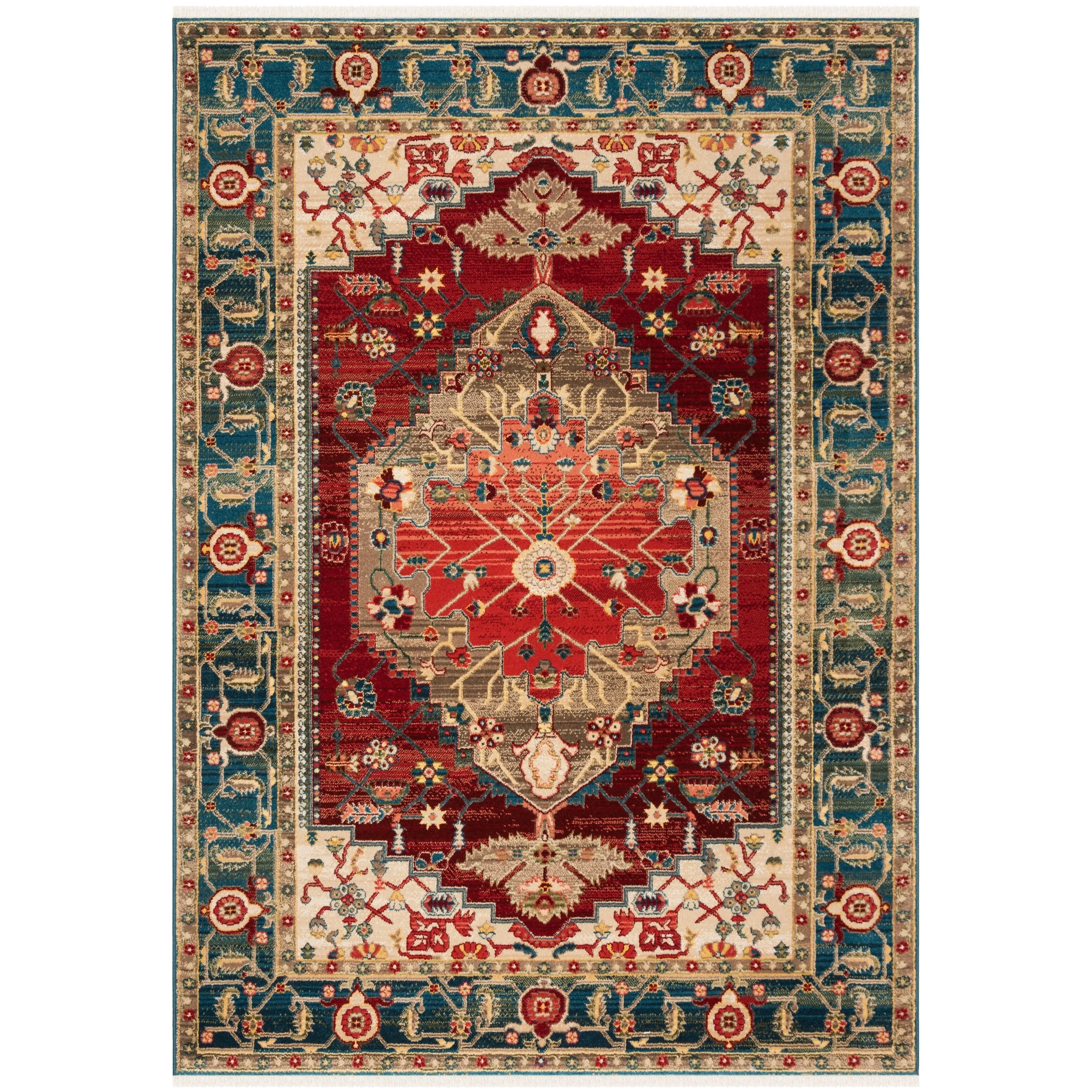 SAFAVIEH Kashan Mickie Oriental Rug with Fringe