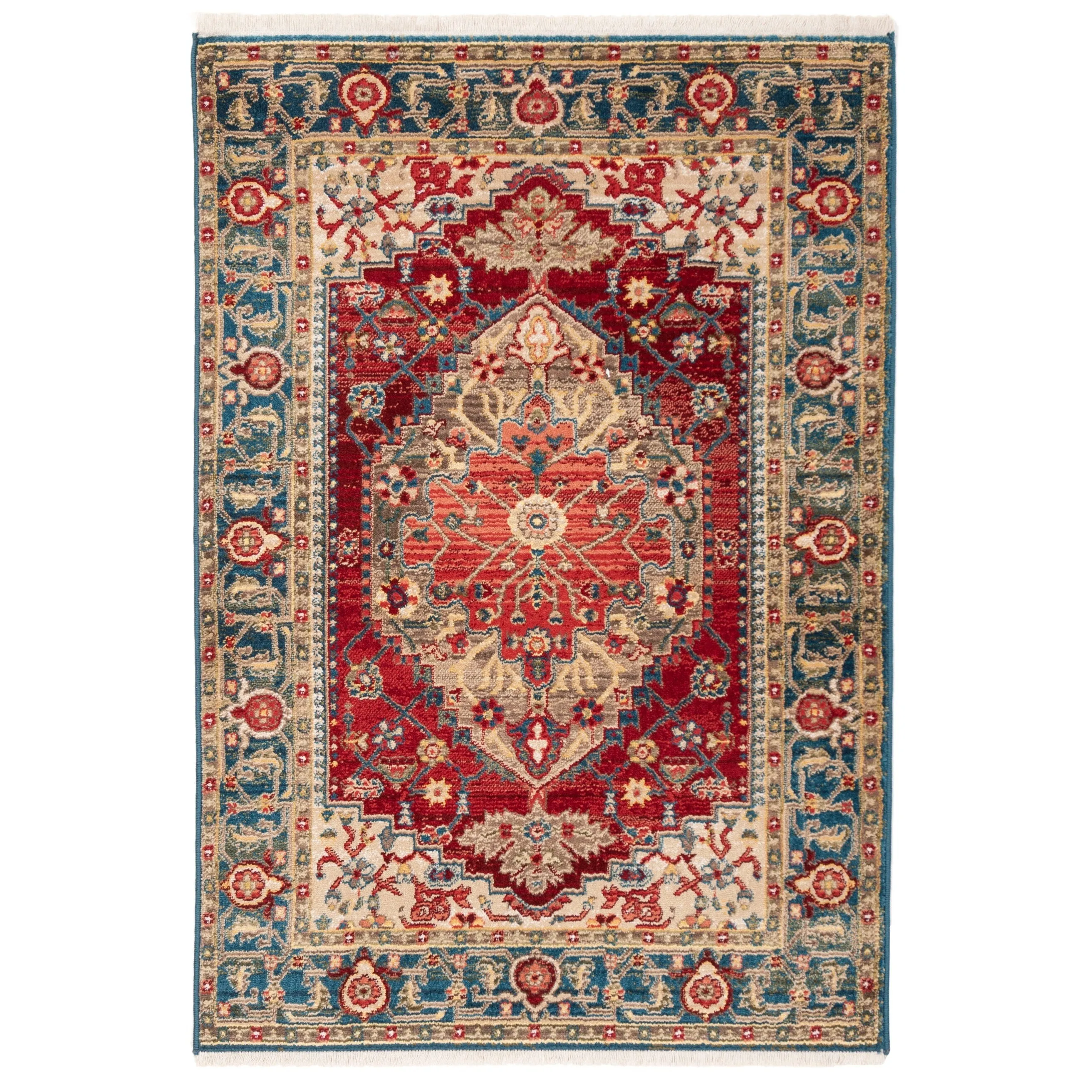 SAFAVIEH Kashan Mickie Oriental Rug with Fringe
