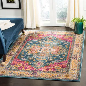 SAFAVIEH Madison Alevtina Boho Oriental Medallion Rug - Blue/Multi - 5' 1 x 7' 6