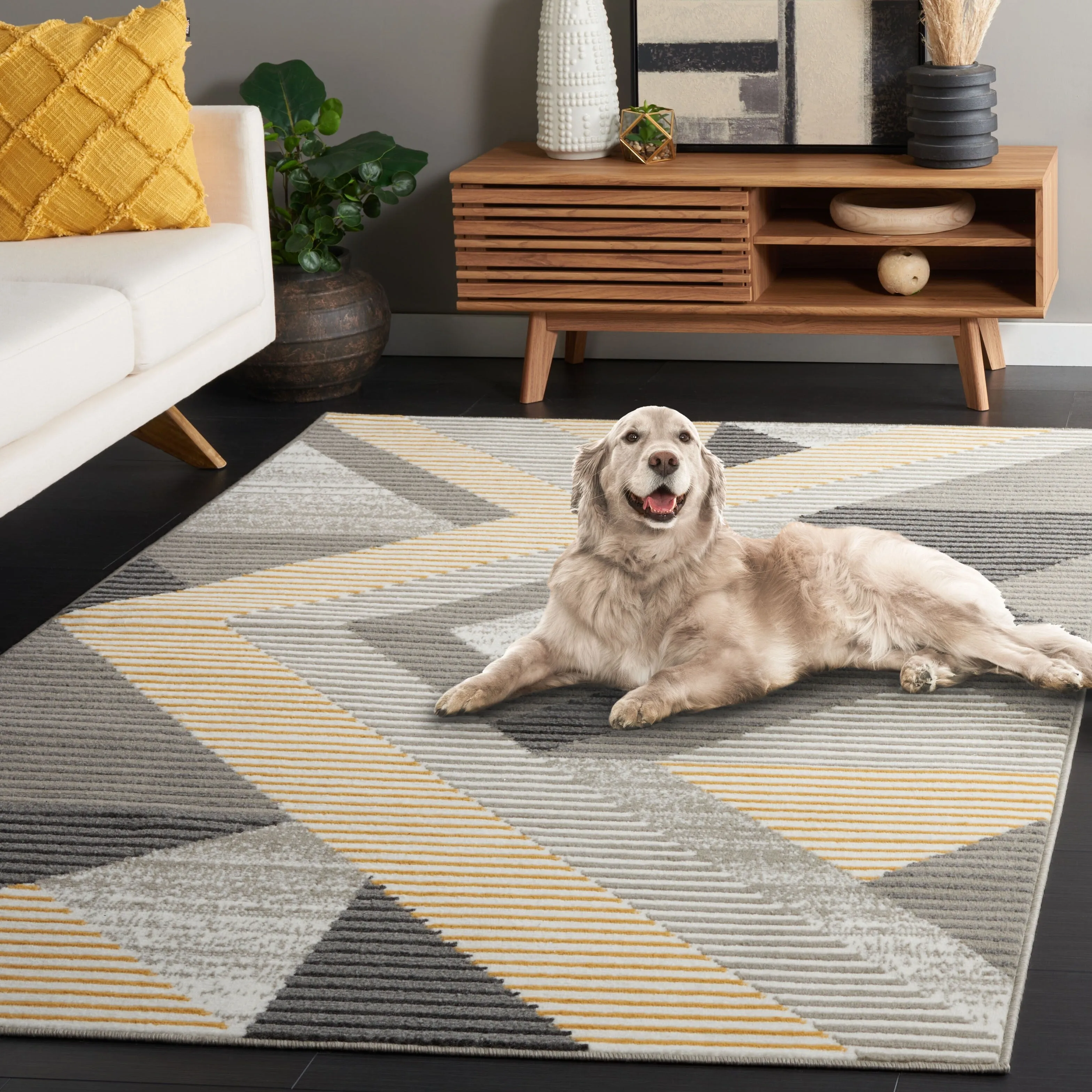 SAFAVIEH Pyramid Sadeta Mercy Modern Geometric Rug