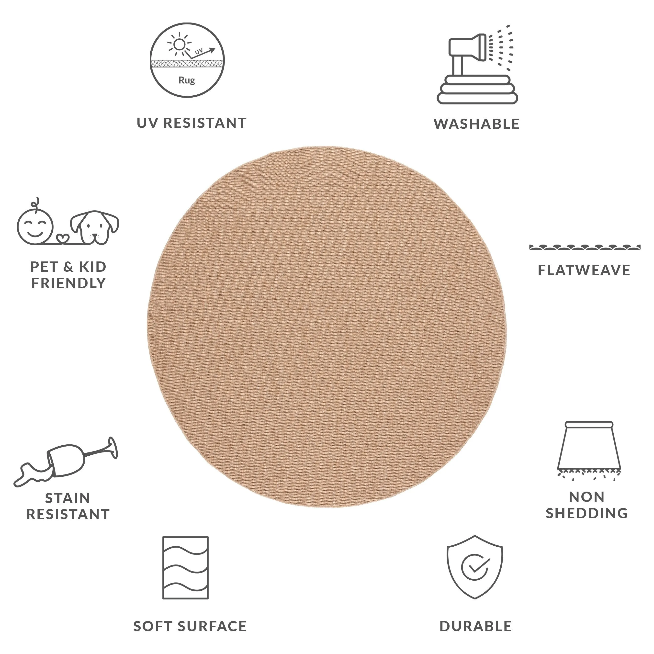 SAFAVIEH Sisal All-Weather Ajrie Indoor/Outdoor Waterproof Patio Backyard Rug