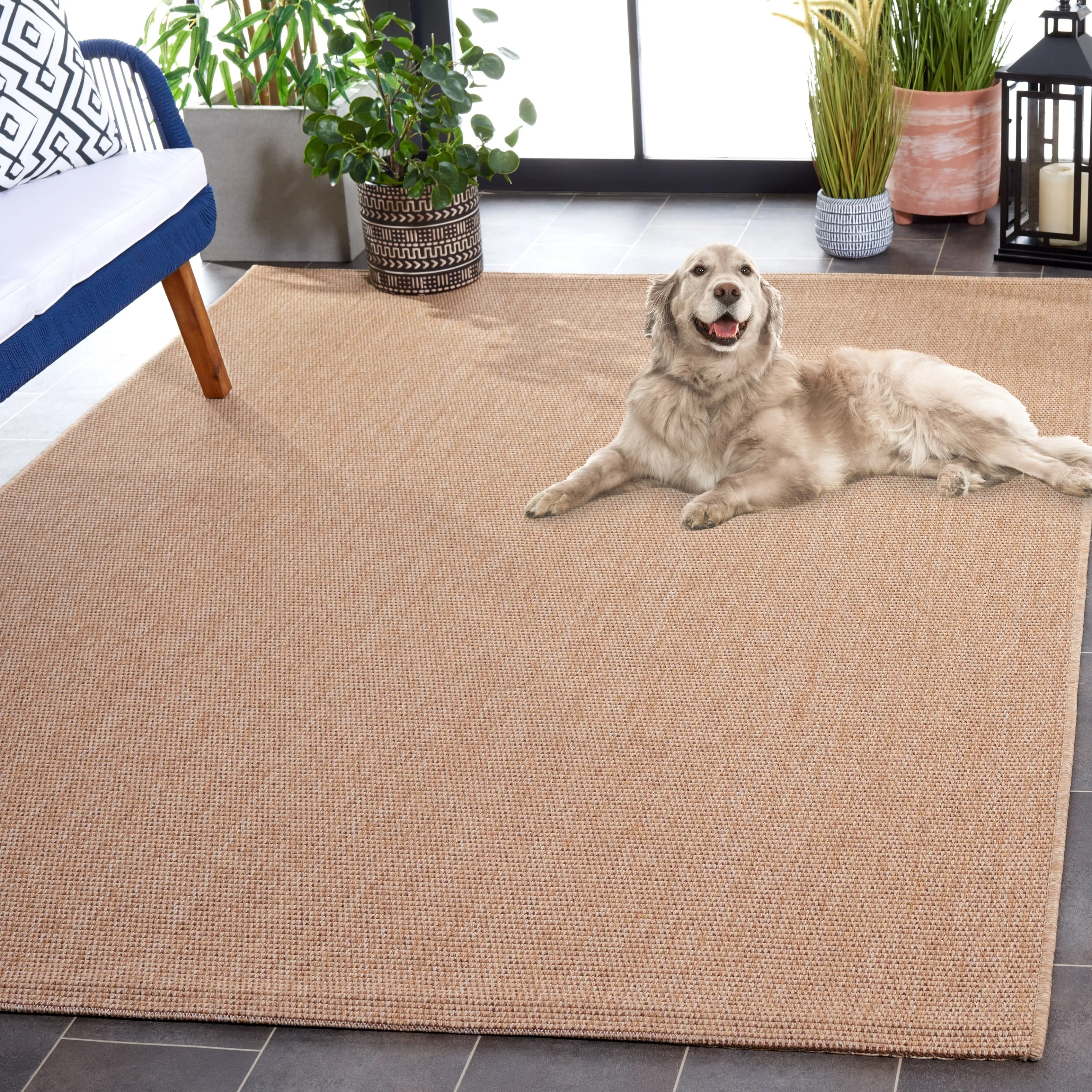 SAFAVIEH Sisal All-Weather Ajrie Indoor/Outdoor Waterproof Patio Backyard Rug