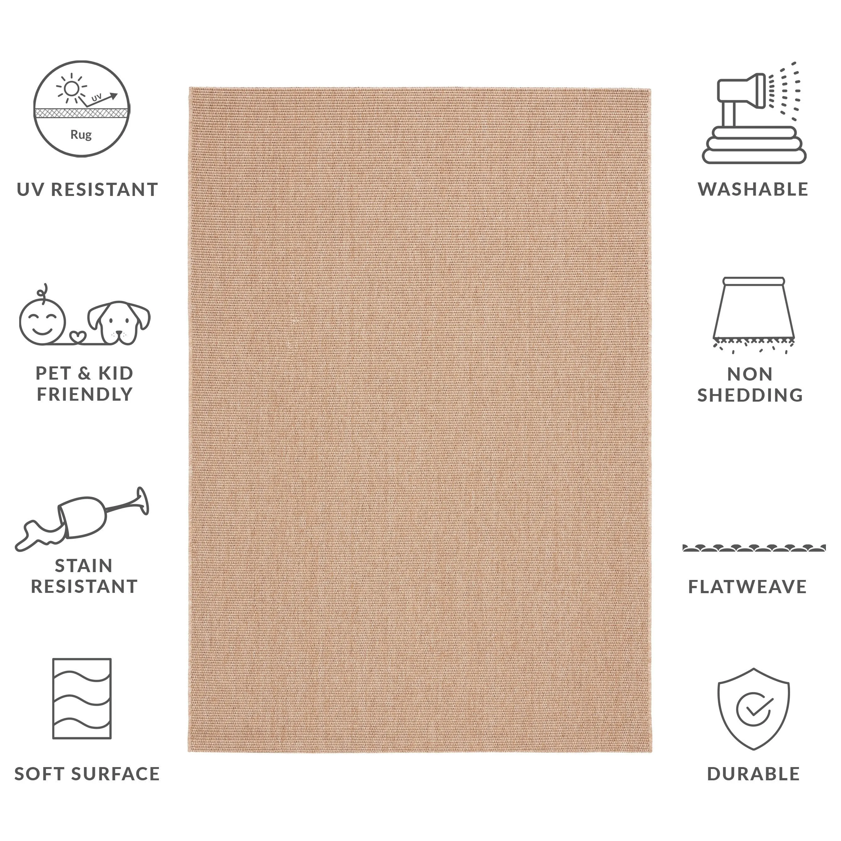SAFAVIEH Sisal All-Weather Ajrie Indoor/Outdoor Waterproof Patio Backyard Rug