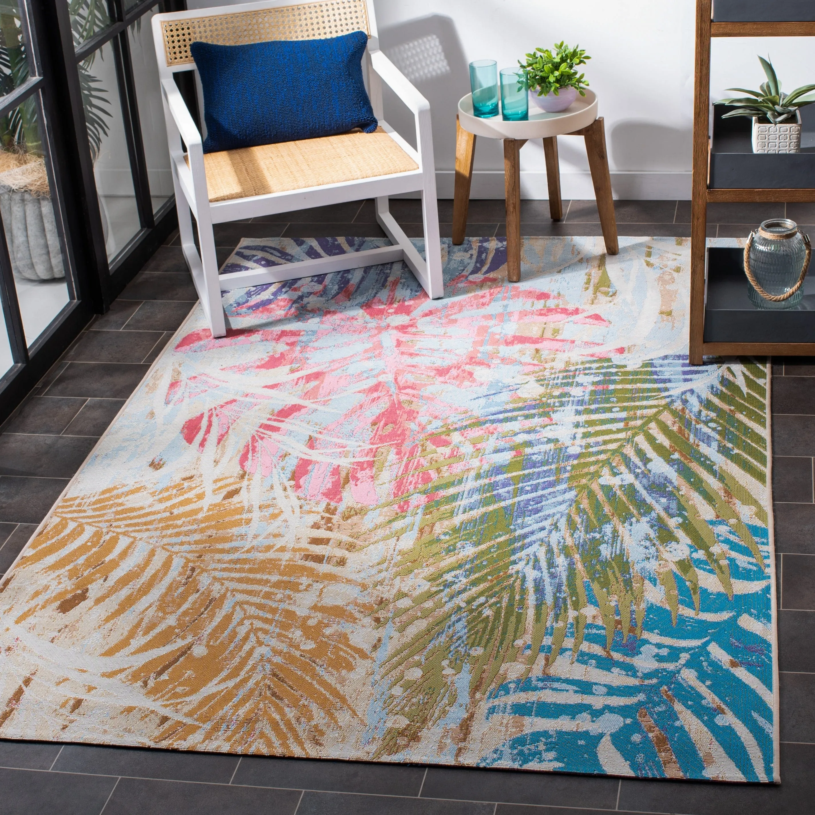 SAFAVIEH Summer Elya Tropical Indoor/ Outdoor Waterproof Rug