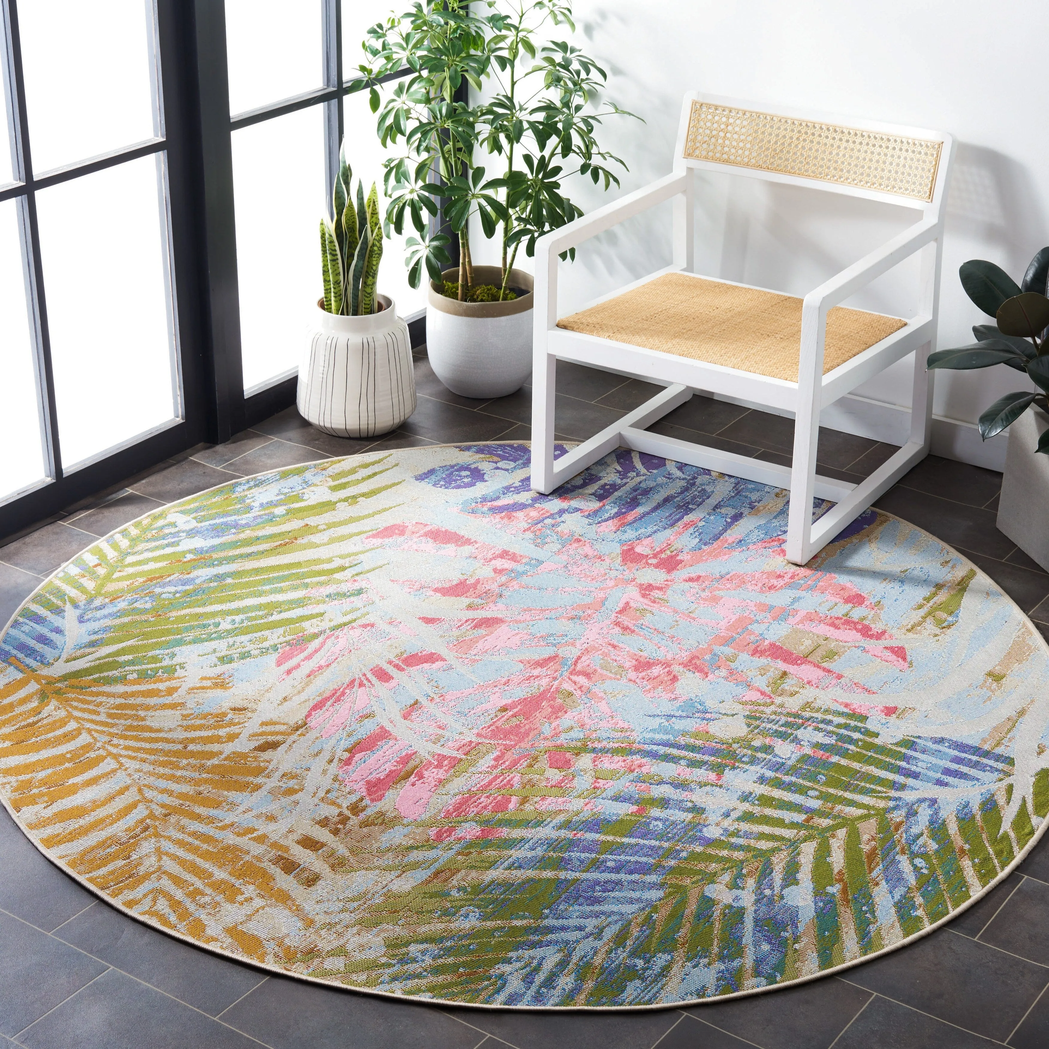 SAFAVIEH Summer Elya Tropical Indoor/ Outdoor Waterproof Rug