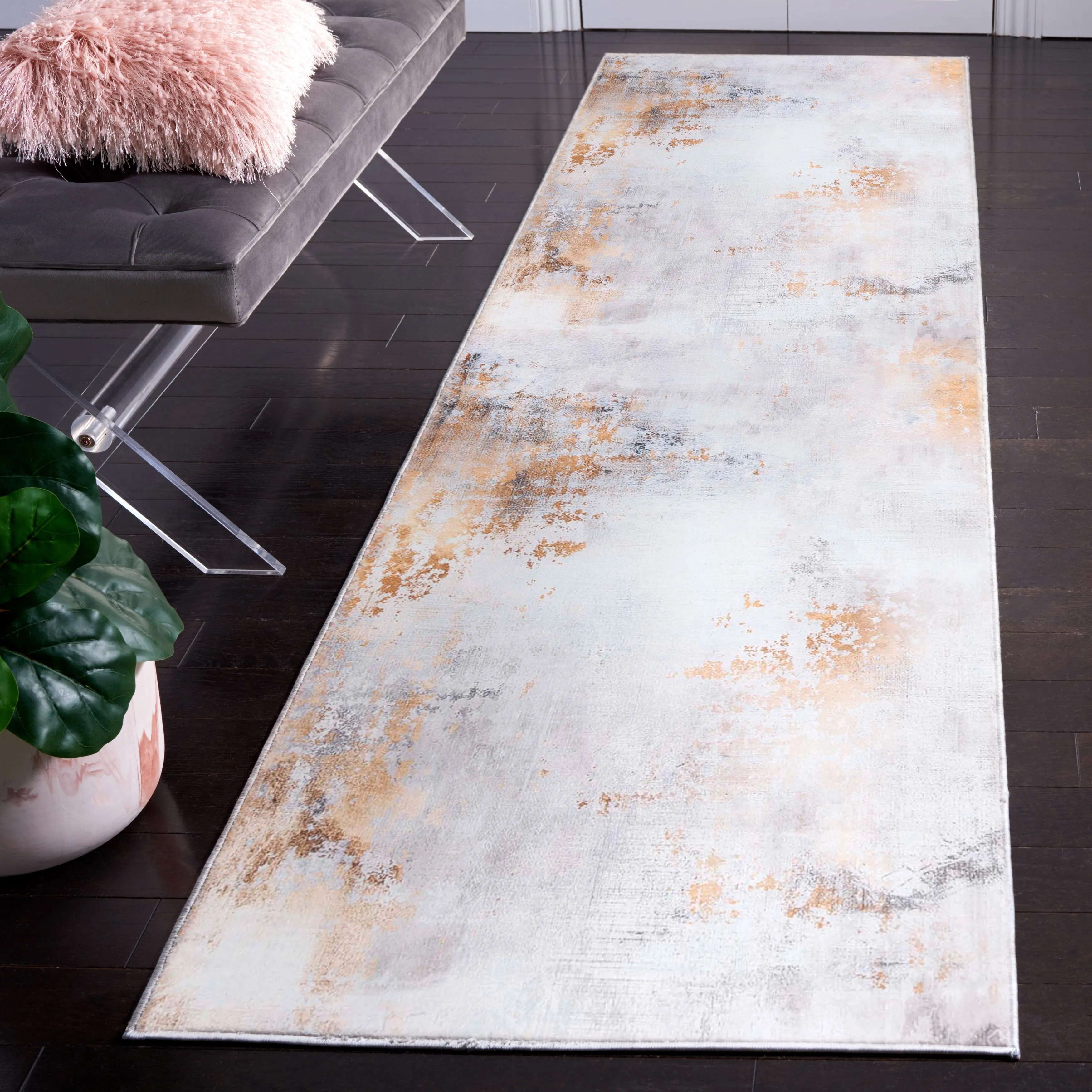 SAFAVIEH Tacoma Machine Washable Slip Resistant Adline Modern Abstract