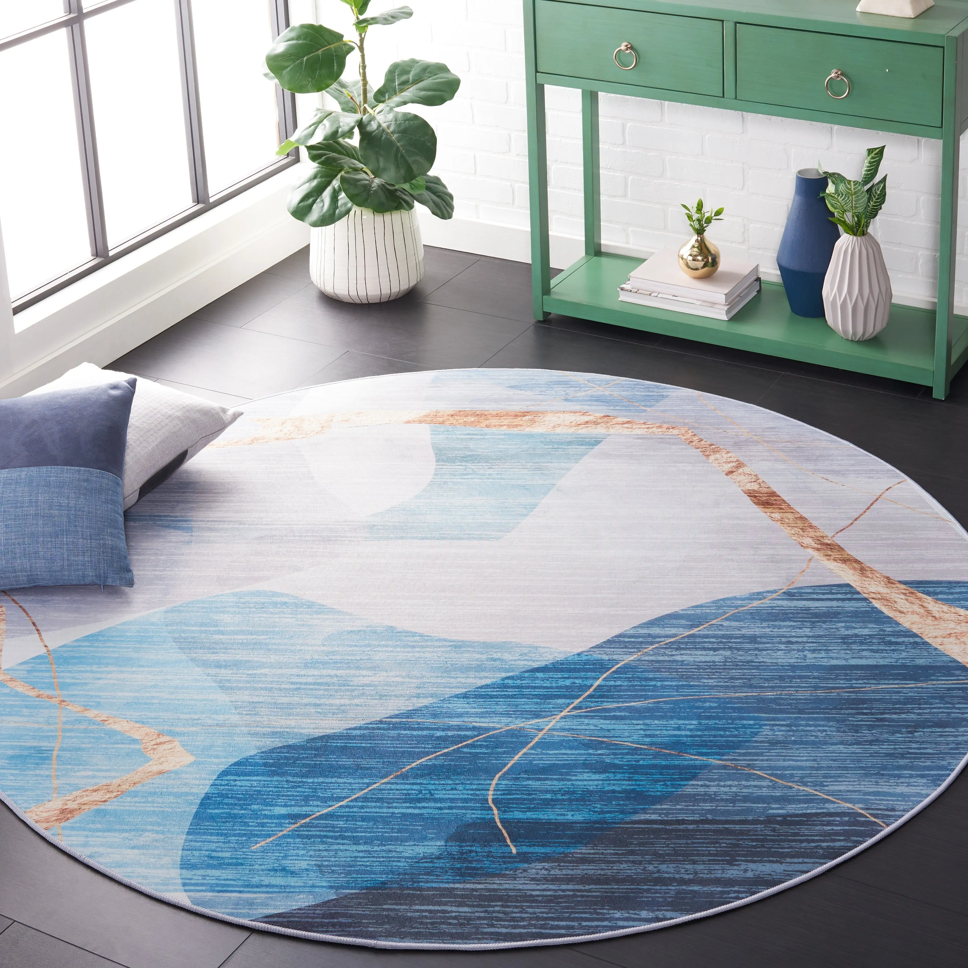SAFAVIEH Tacoma Machine Washable Slip Resistant Maudie Mid-Century Modern