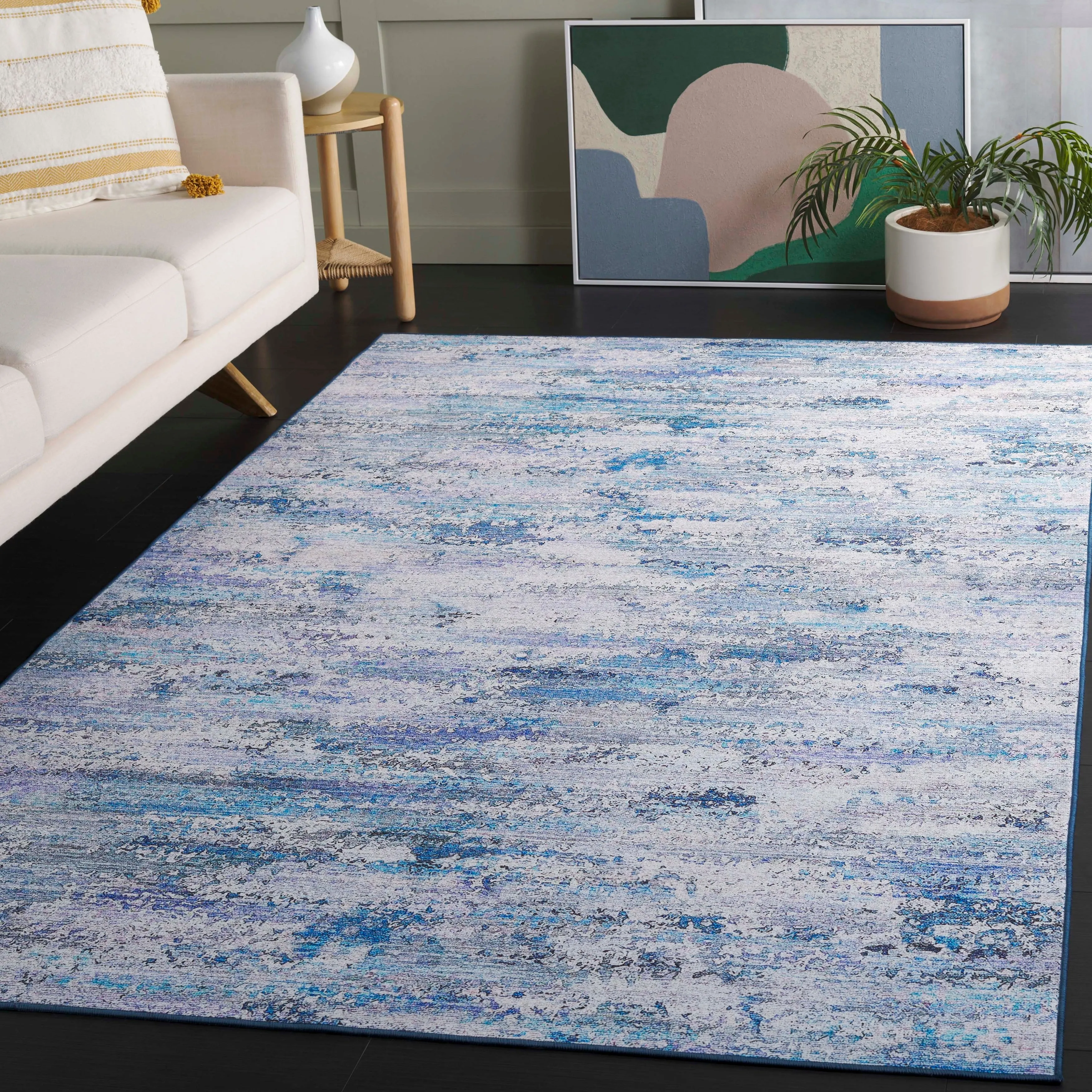 SAFAVIEH Tacoma Musema Machine Washable Slip Resistant Modern Rug