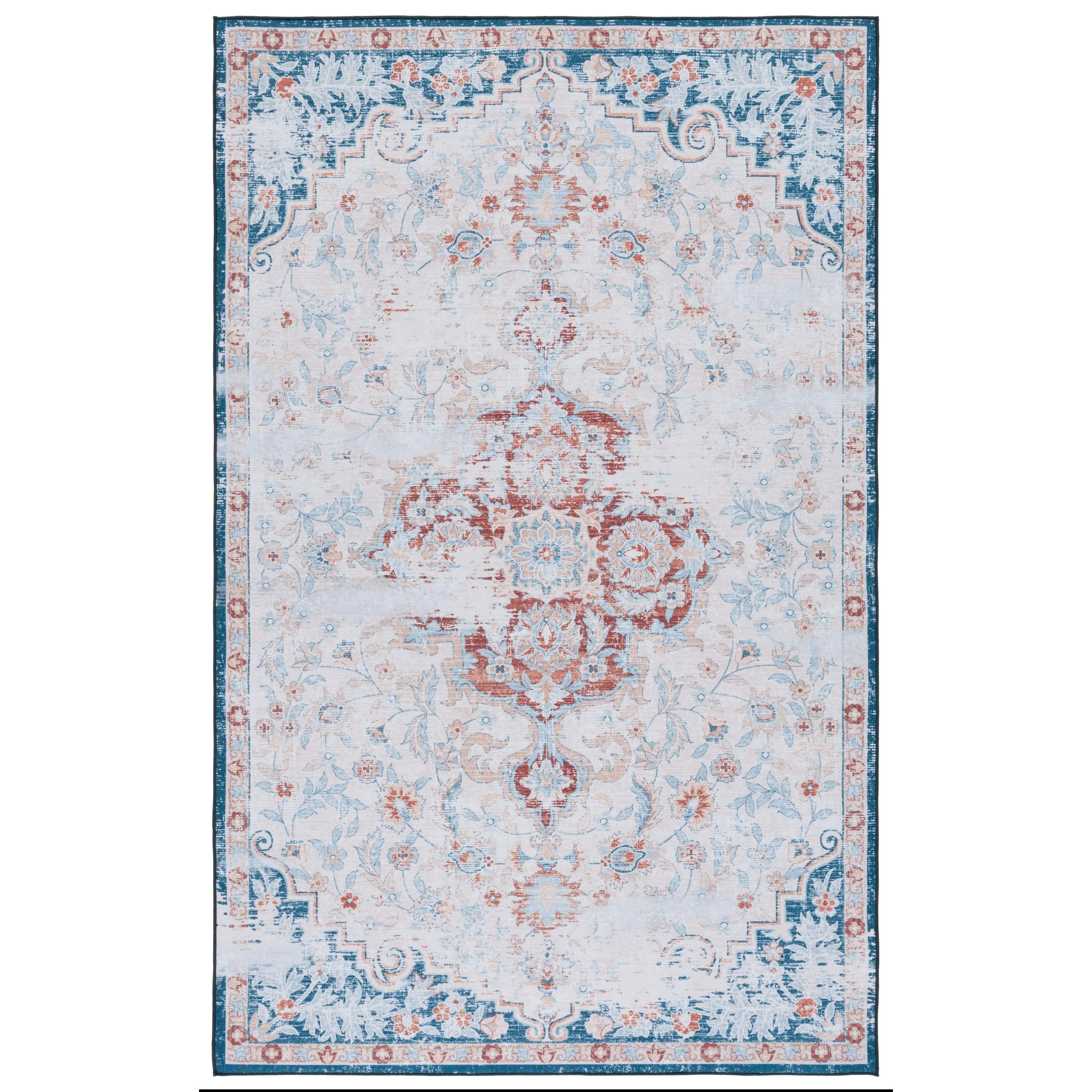 SAFAVIEH Tucson Machine Washable Slip Resistant Harmanda Oriental Medallion