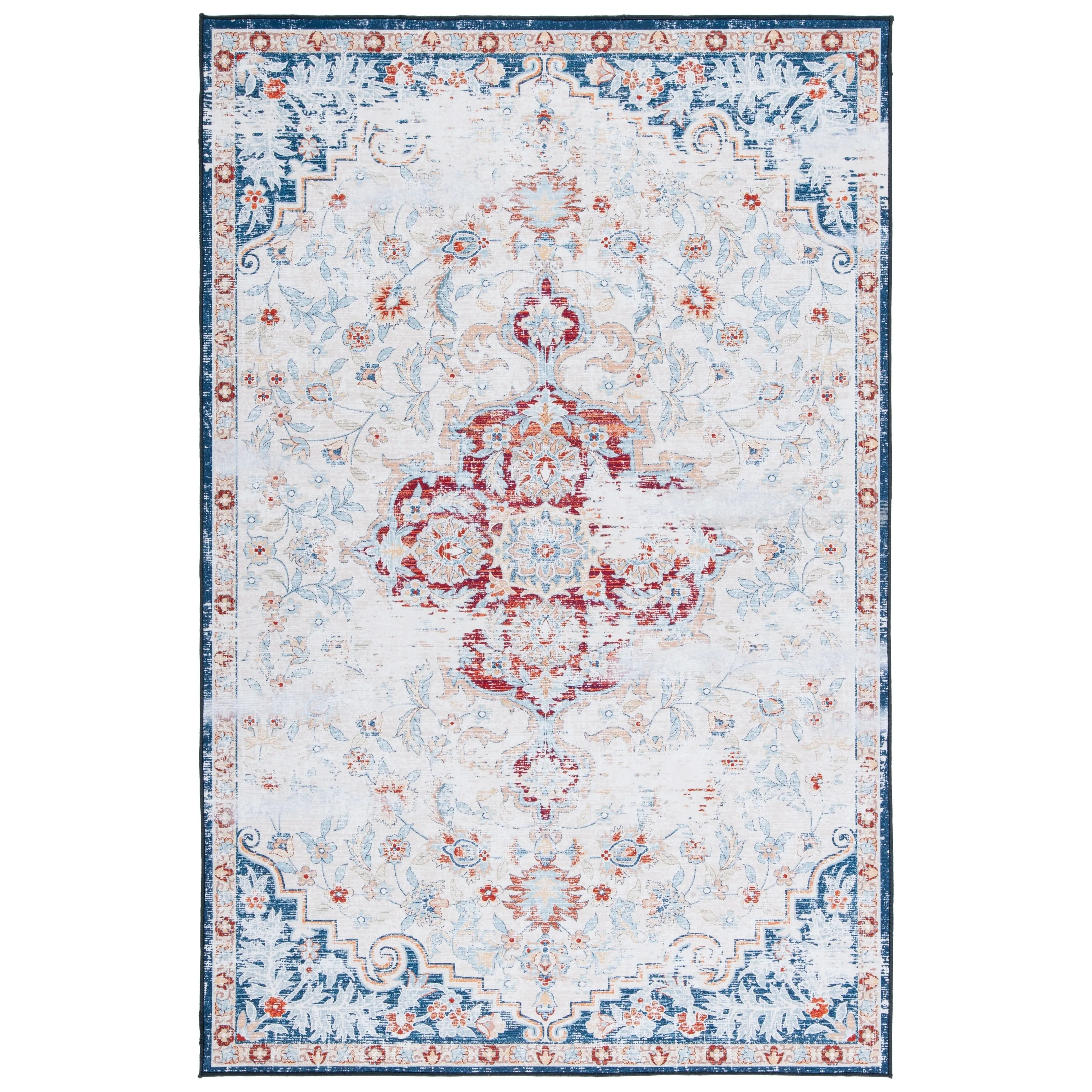 SAFAVIEH Tucson Machine Washable Slip Resistant Harmanda Oriental Medallion