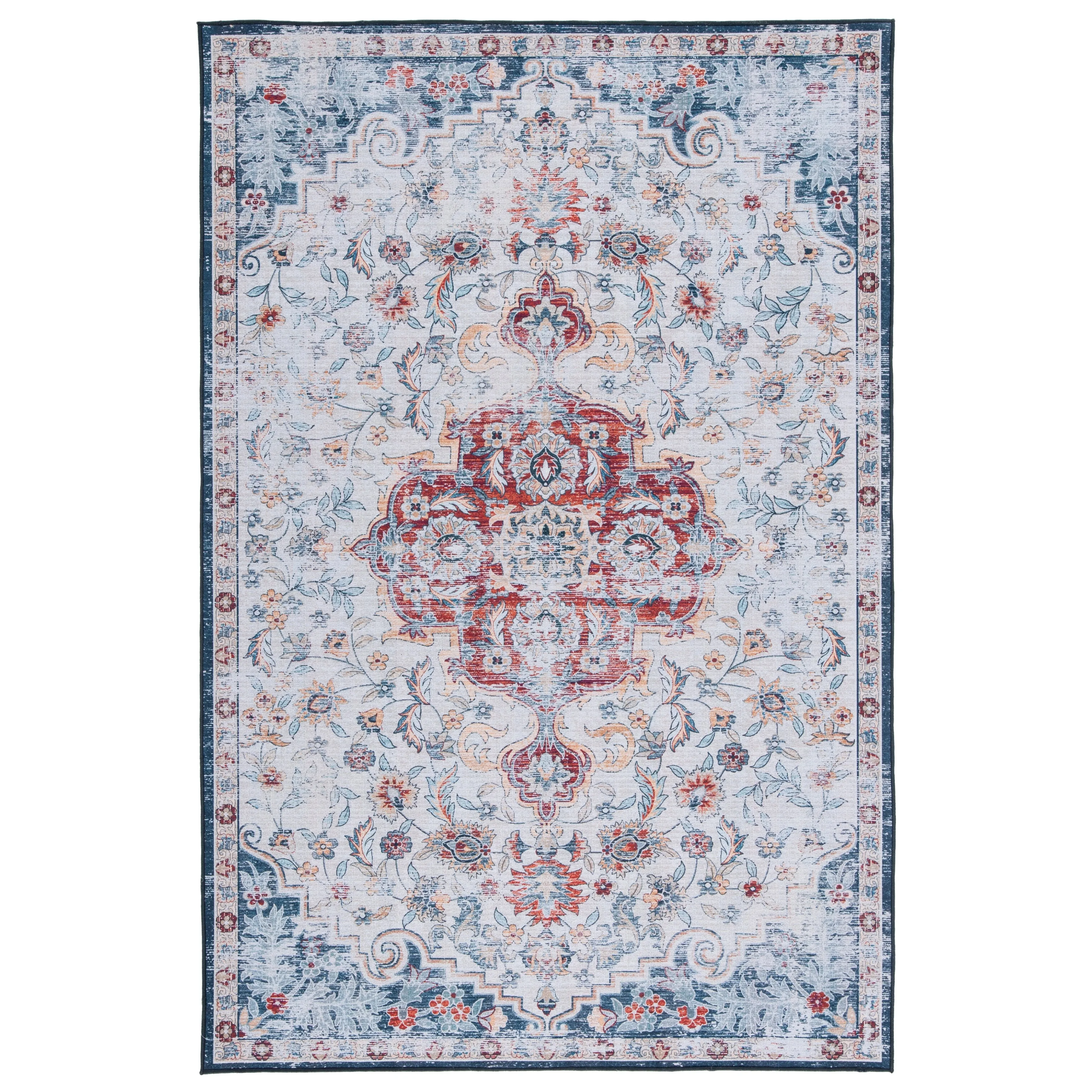 SAFAVIEH Tucson Machine Washable Slip Resistant Harmanda Oriental Medallion