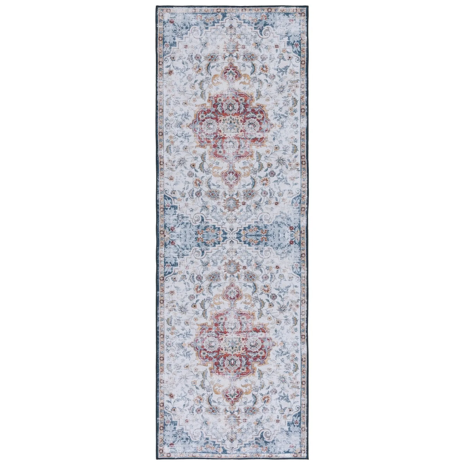 SAFAVIEH Tucson Machine Washable Slip Resistant Harmanda Oriental Medallion