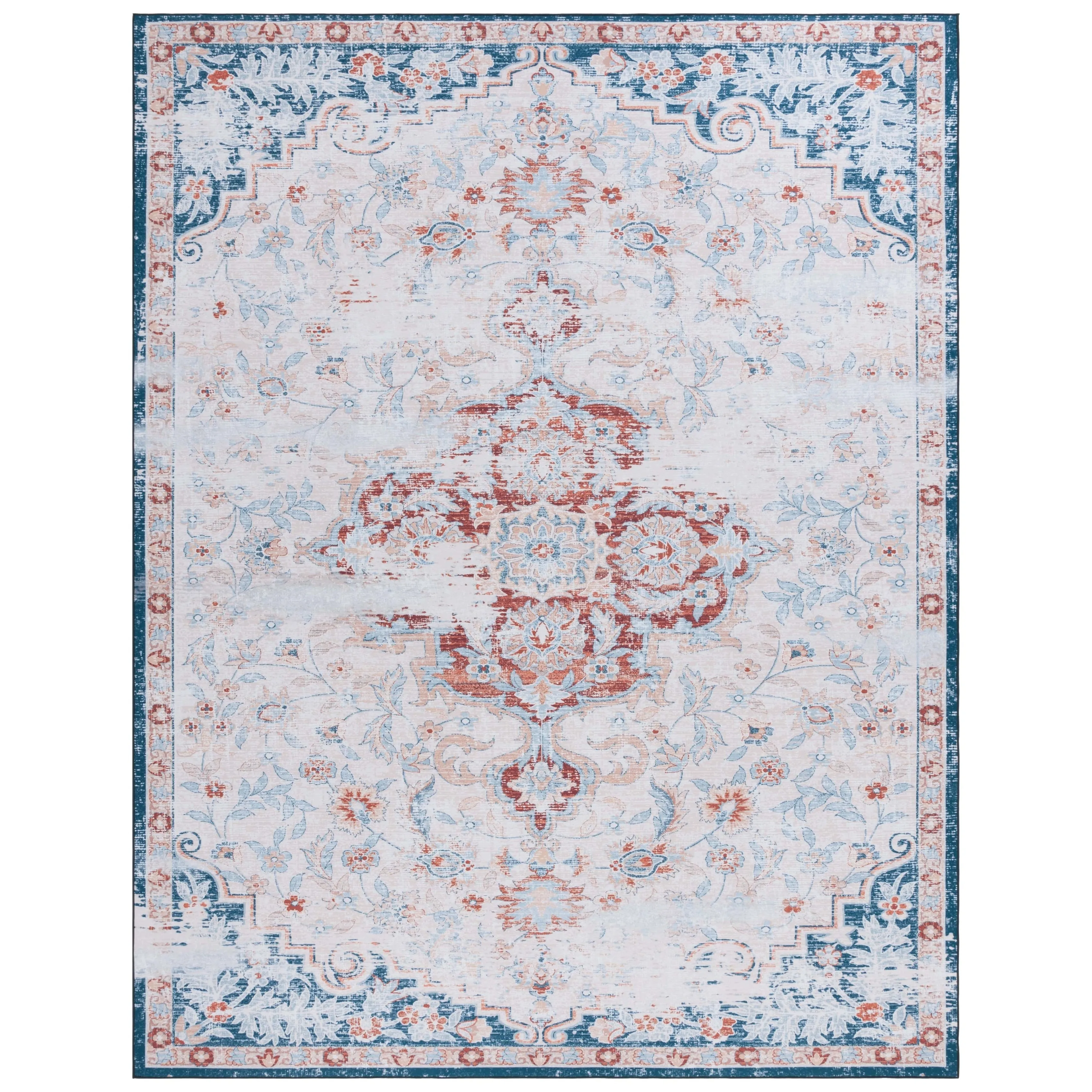 SAFAVIEH Tucson Machine Washable Slip Resistant Harmanda Oriental Medallion