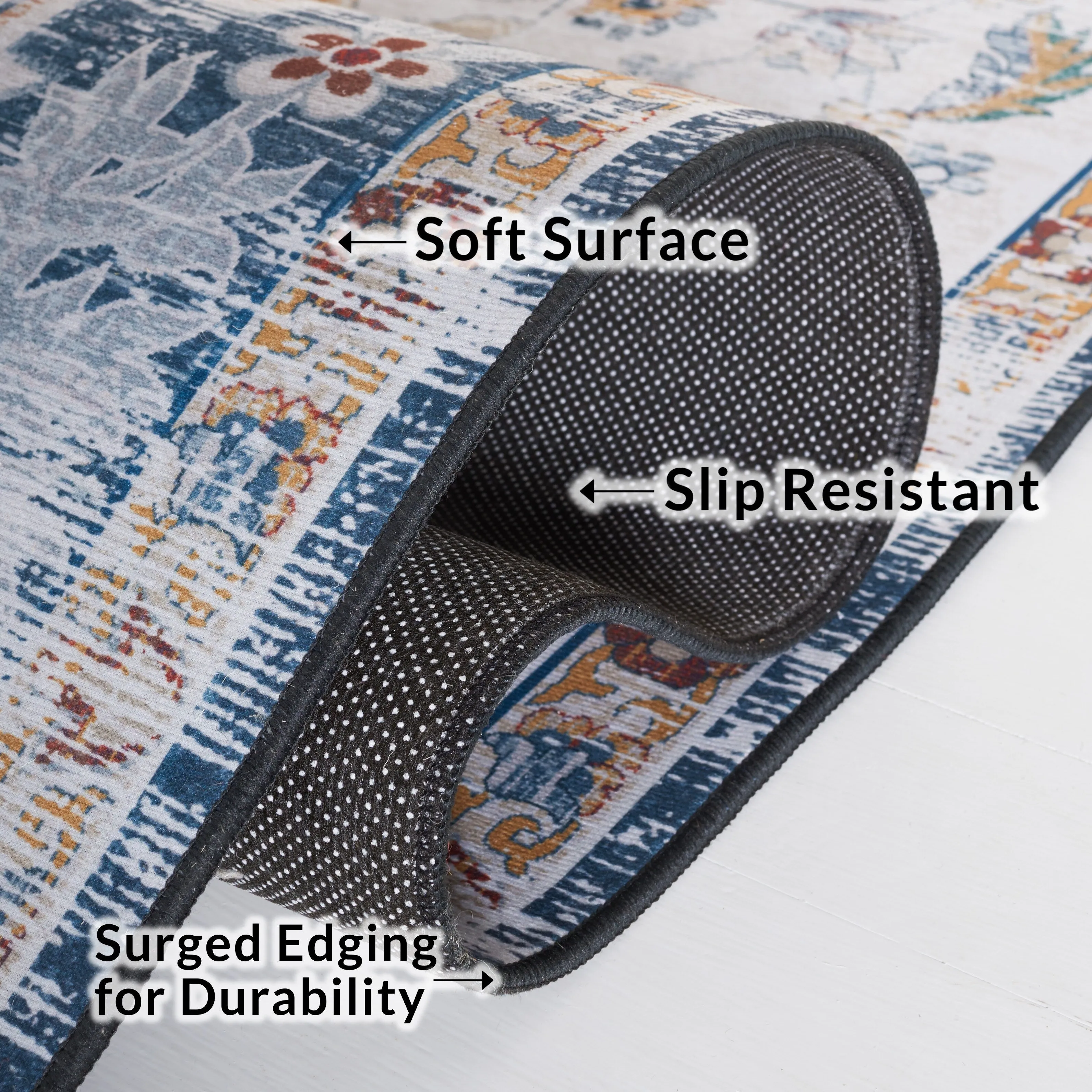 SAFAVIEH Tucson Machine Washable Slip Resistant Harmanda Oriental Medallion