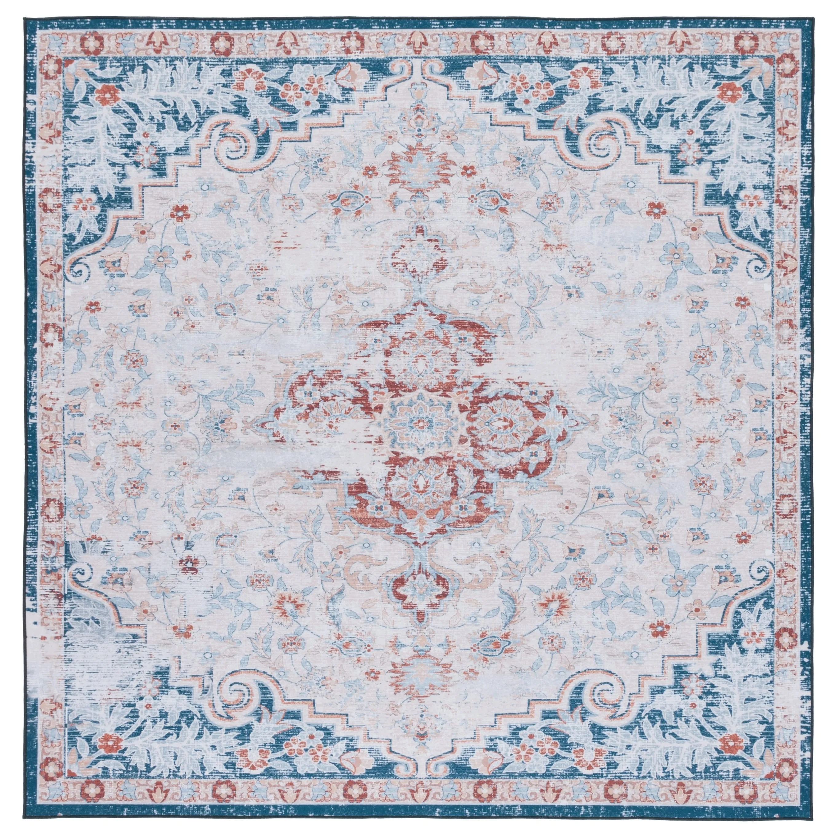 SAFAVIEH Tucson Machine Washable Slip Resistant Harmanda Oriental Medallion