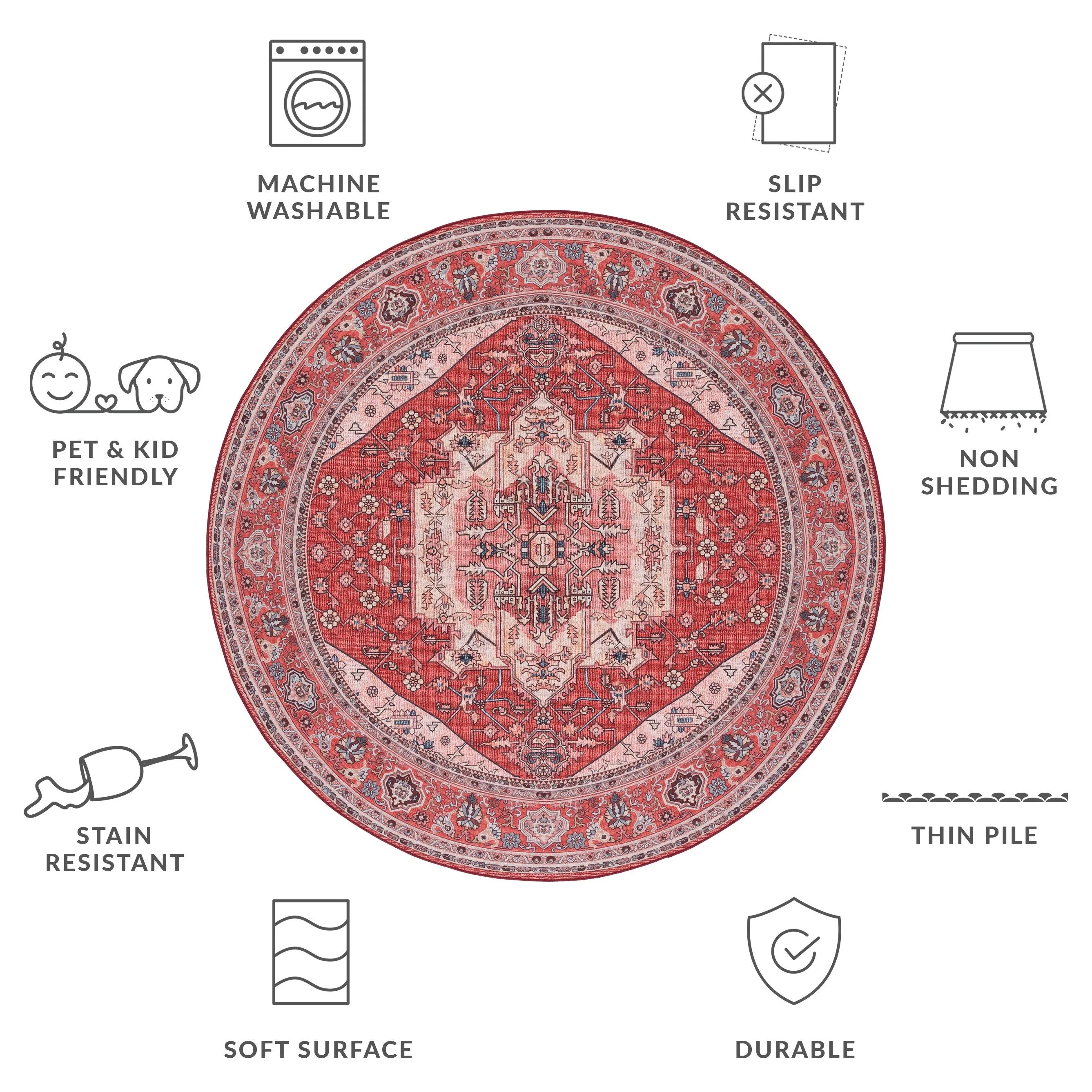 SAFAVIEH Tucson Machine Washable Slip Resistant Nevada Traditional Rug