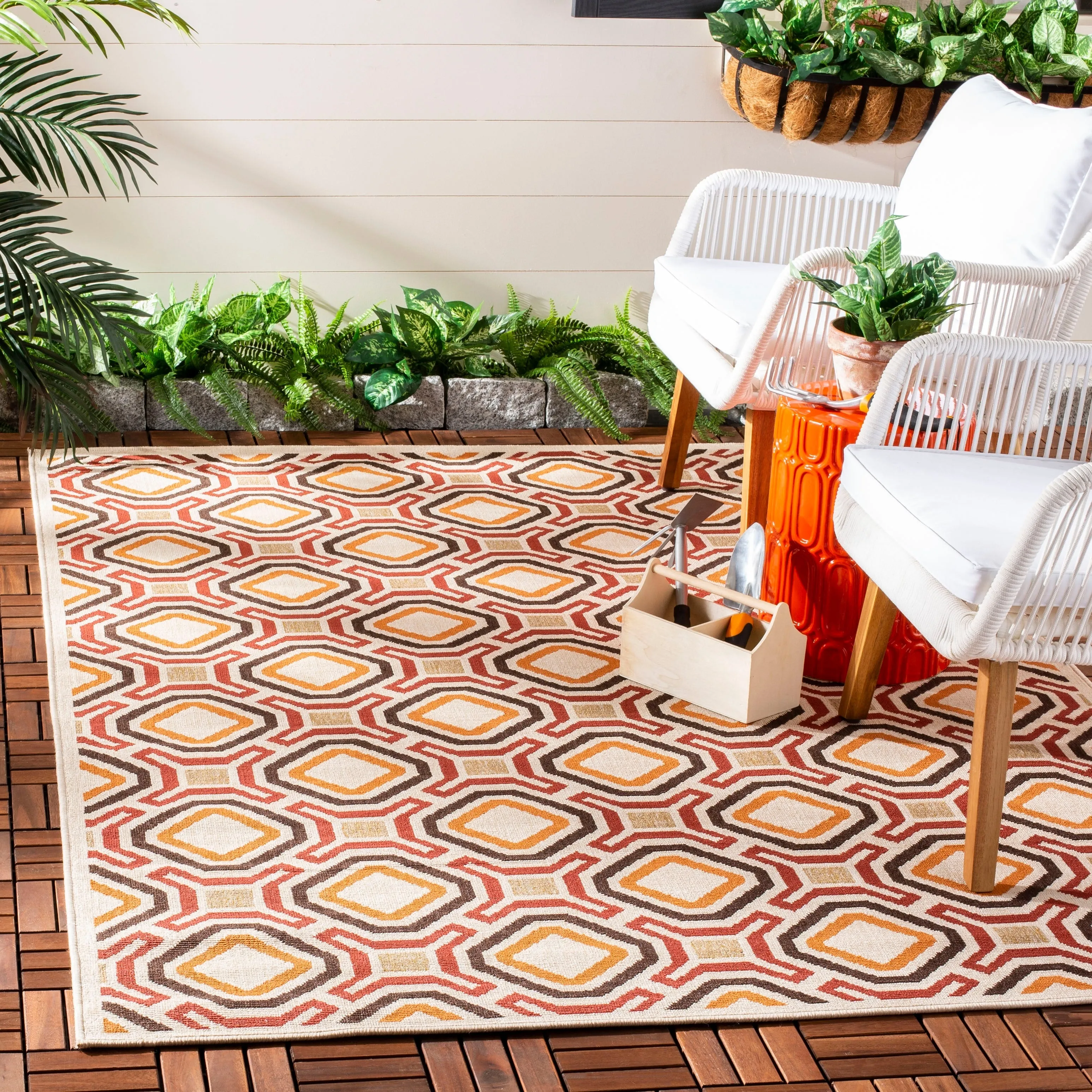 SAFAVIEH Veranda Marjetka Indoor/ Outdoor Waterproof Patio Backyard Rug