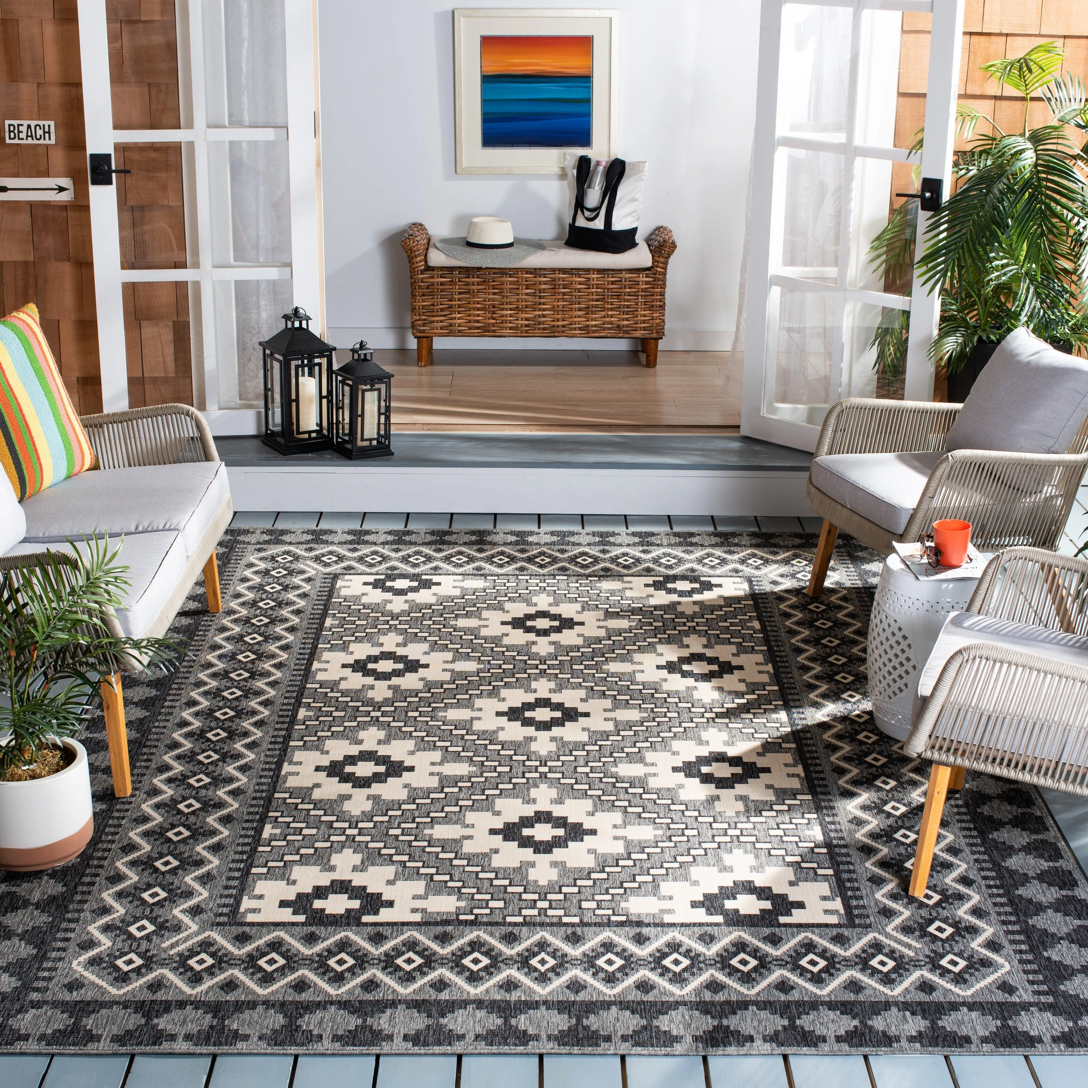 SAFAVIEH Veranda Selda Indoor/ Outdoor Waterproof Patio Backyard Rug