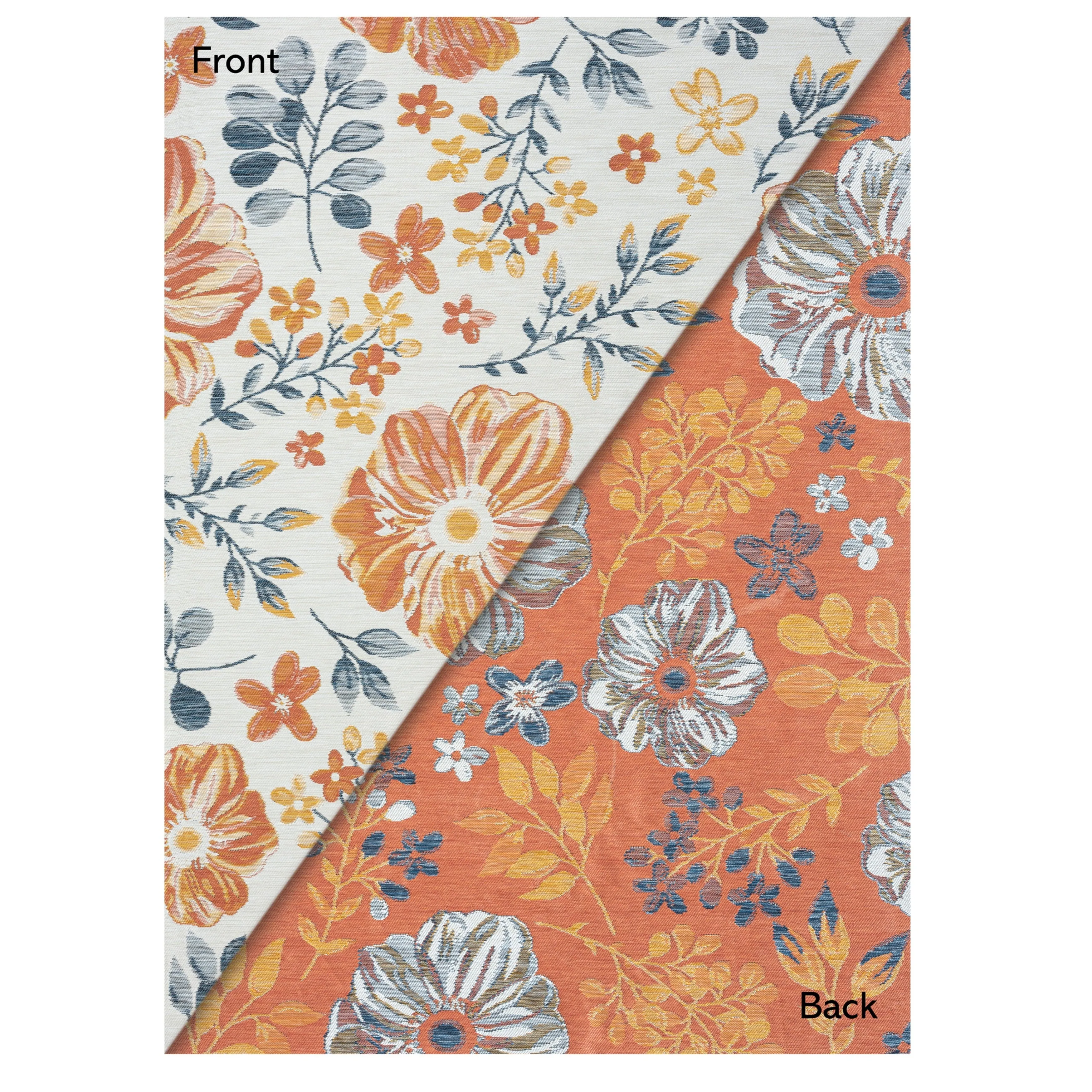 Sevita Blue/Ivory Floral Indoor/Outdoor Reversible Area Rug