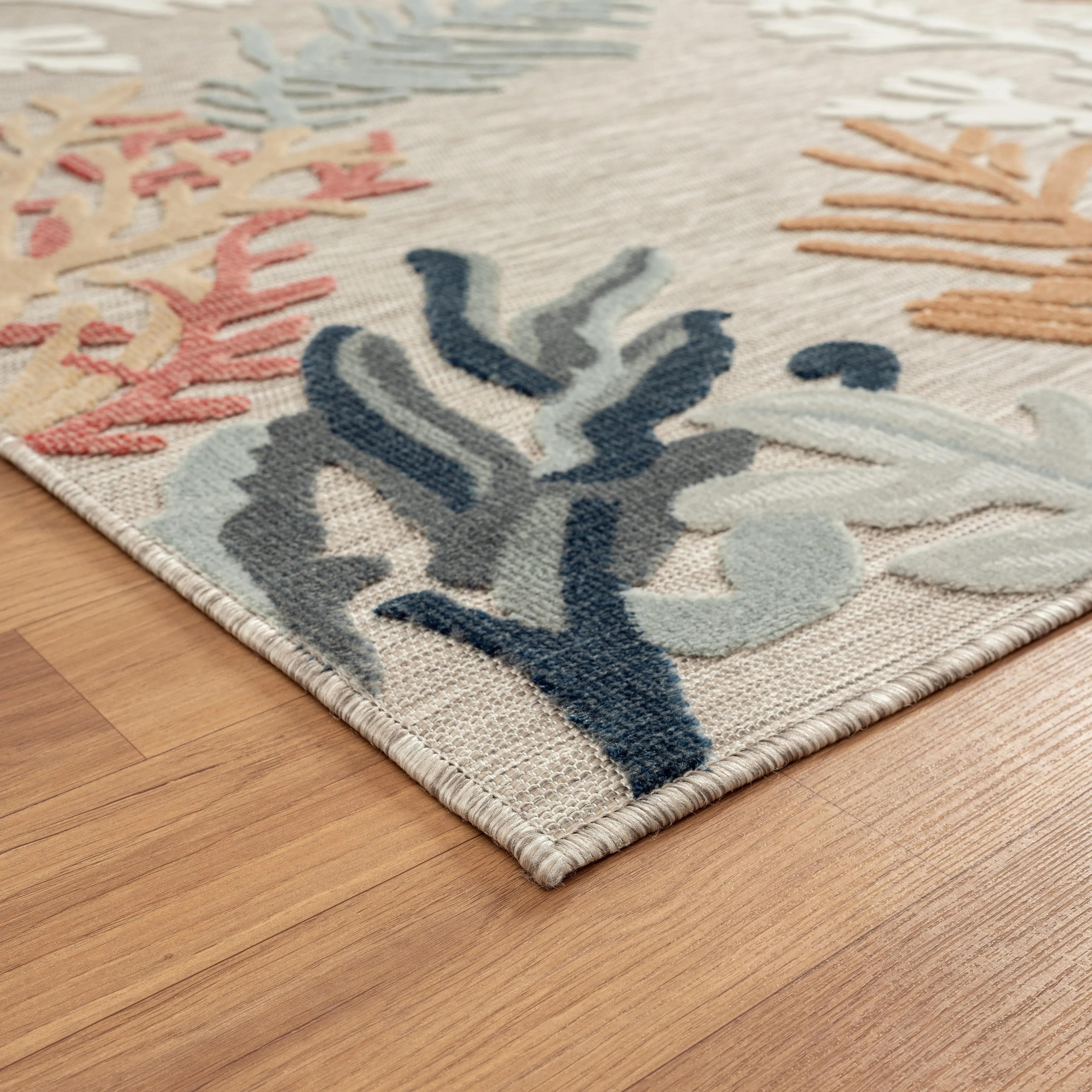 Sevita Coral Reef Textured Coastal Indoor/Outdoor Area Rug