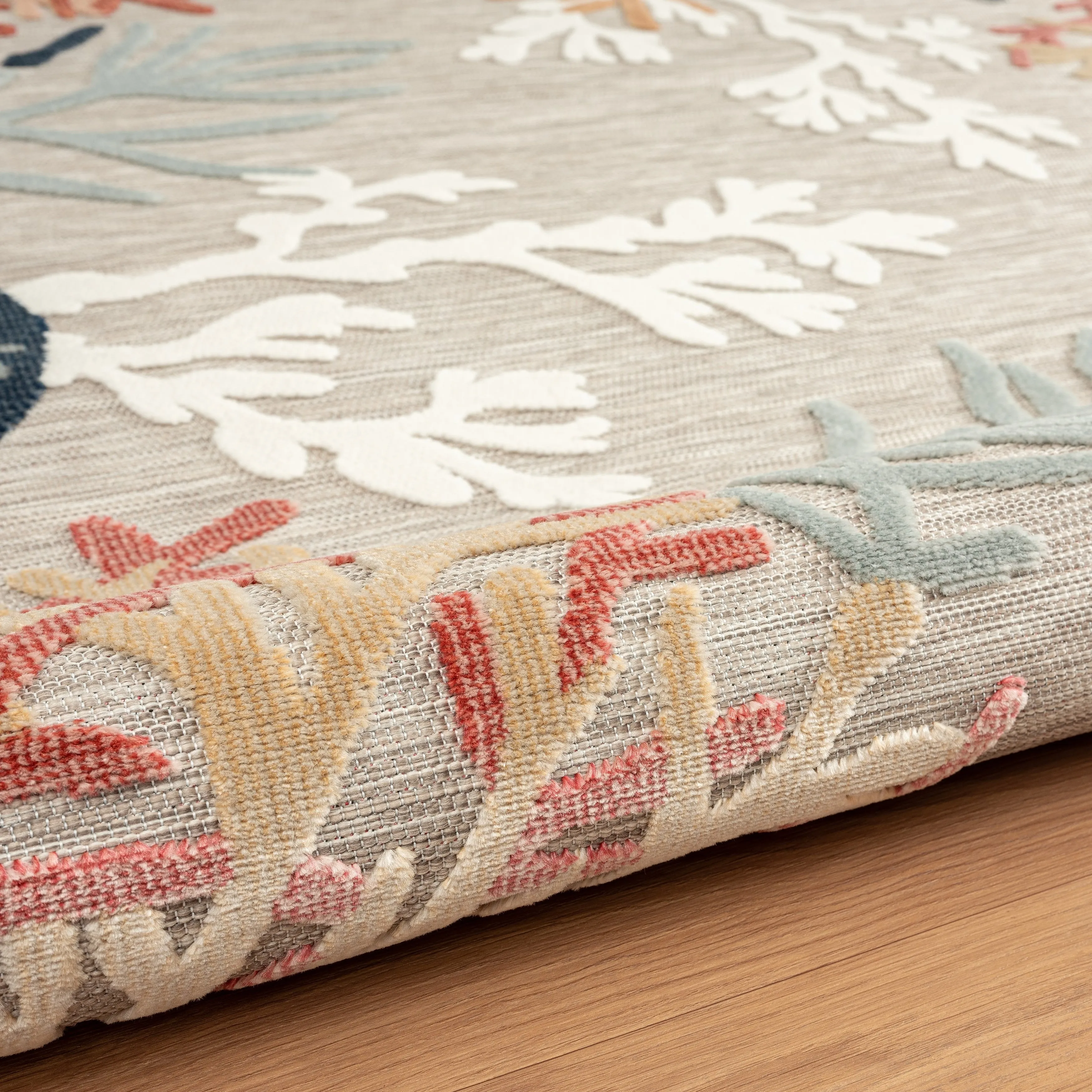 Sevita Coral Reef Textured Coastal Indoor/Outdoor Area Rug