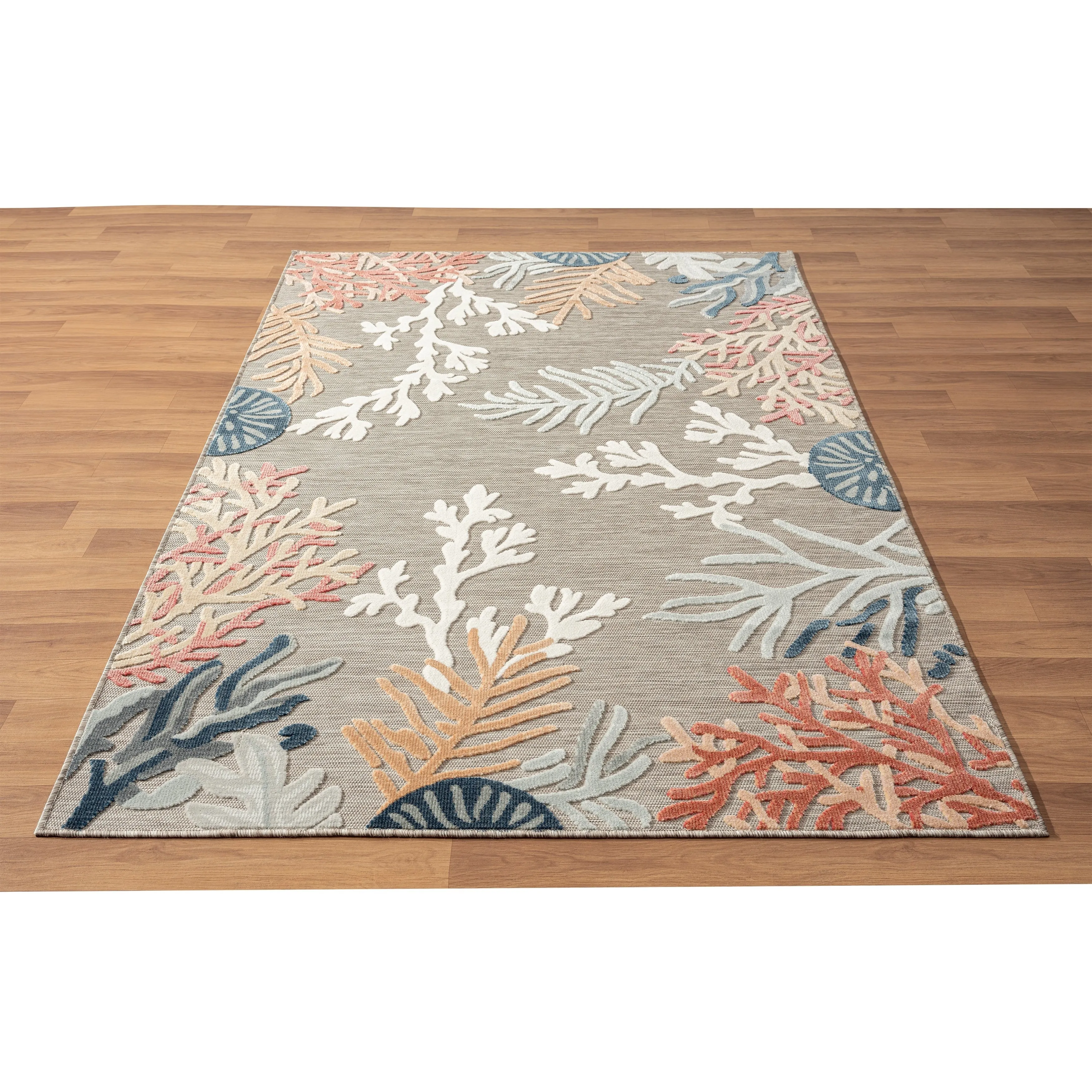 Sevita Coral Reef Textured Coastal Indoor/Outdoor Area Rug