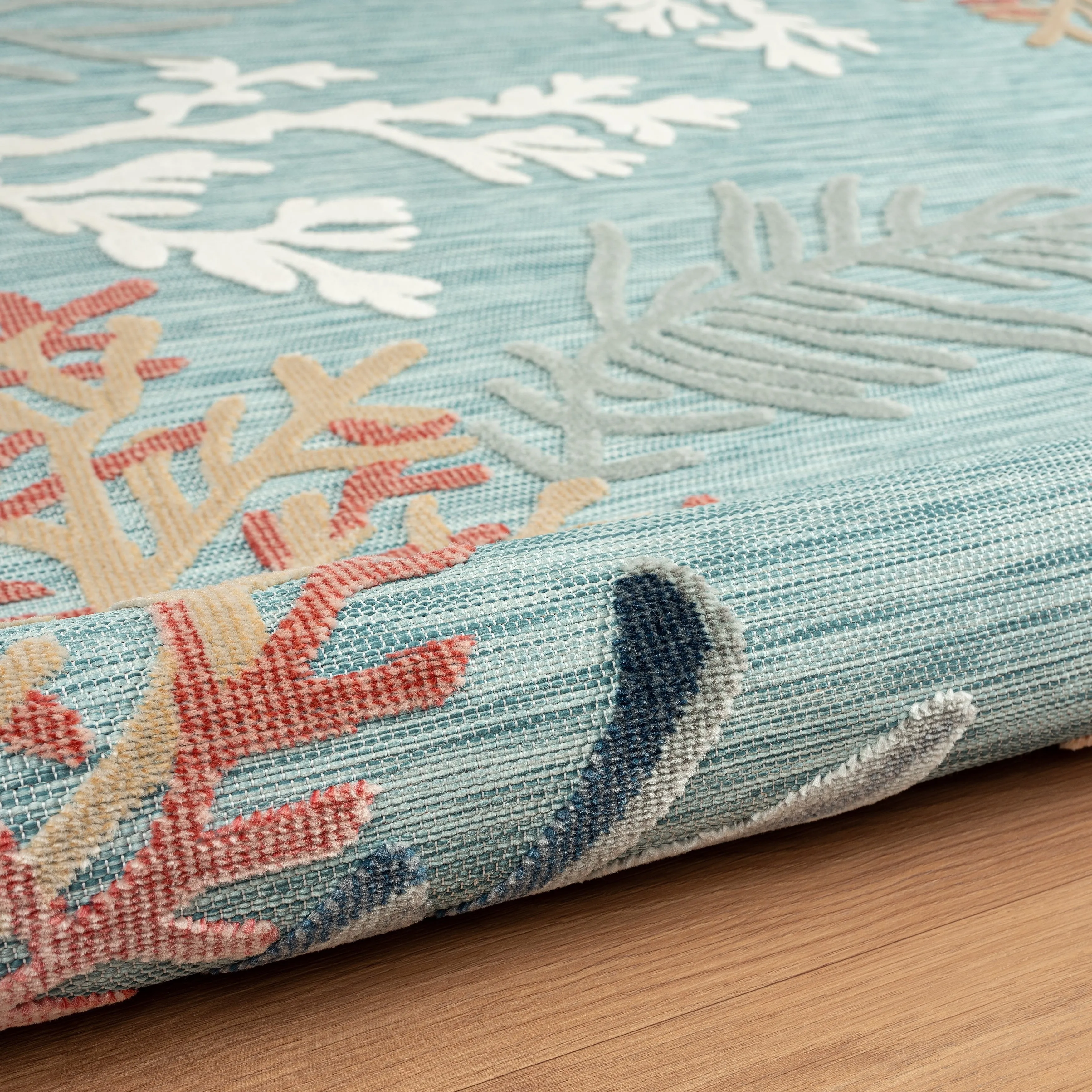 Sevita Coral Reef Textured Coastal Indoor/Outdoor Area Rug