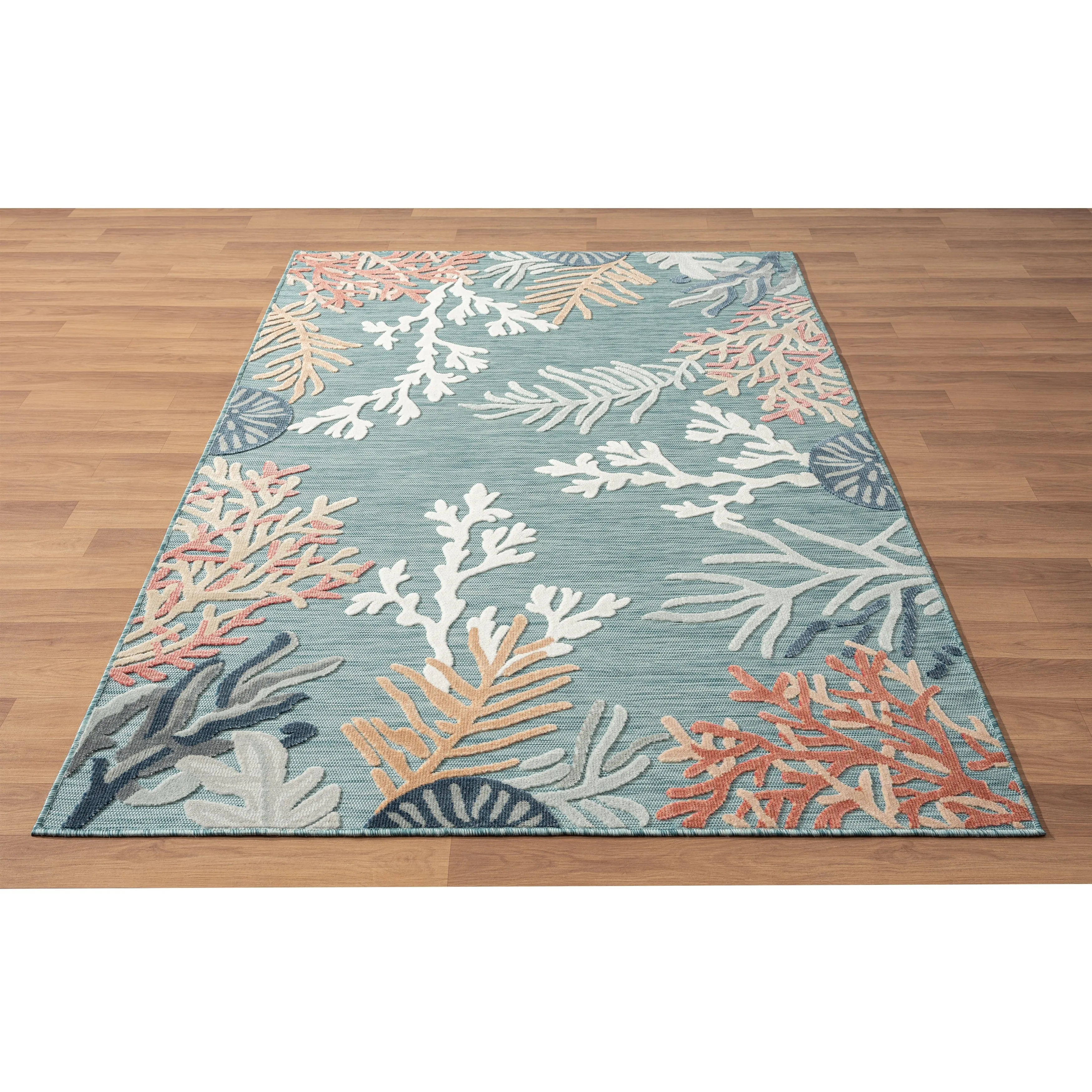 Sevita Coral Reef Textured Coastal Indoor/Outdoor Area Rug