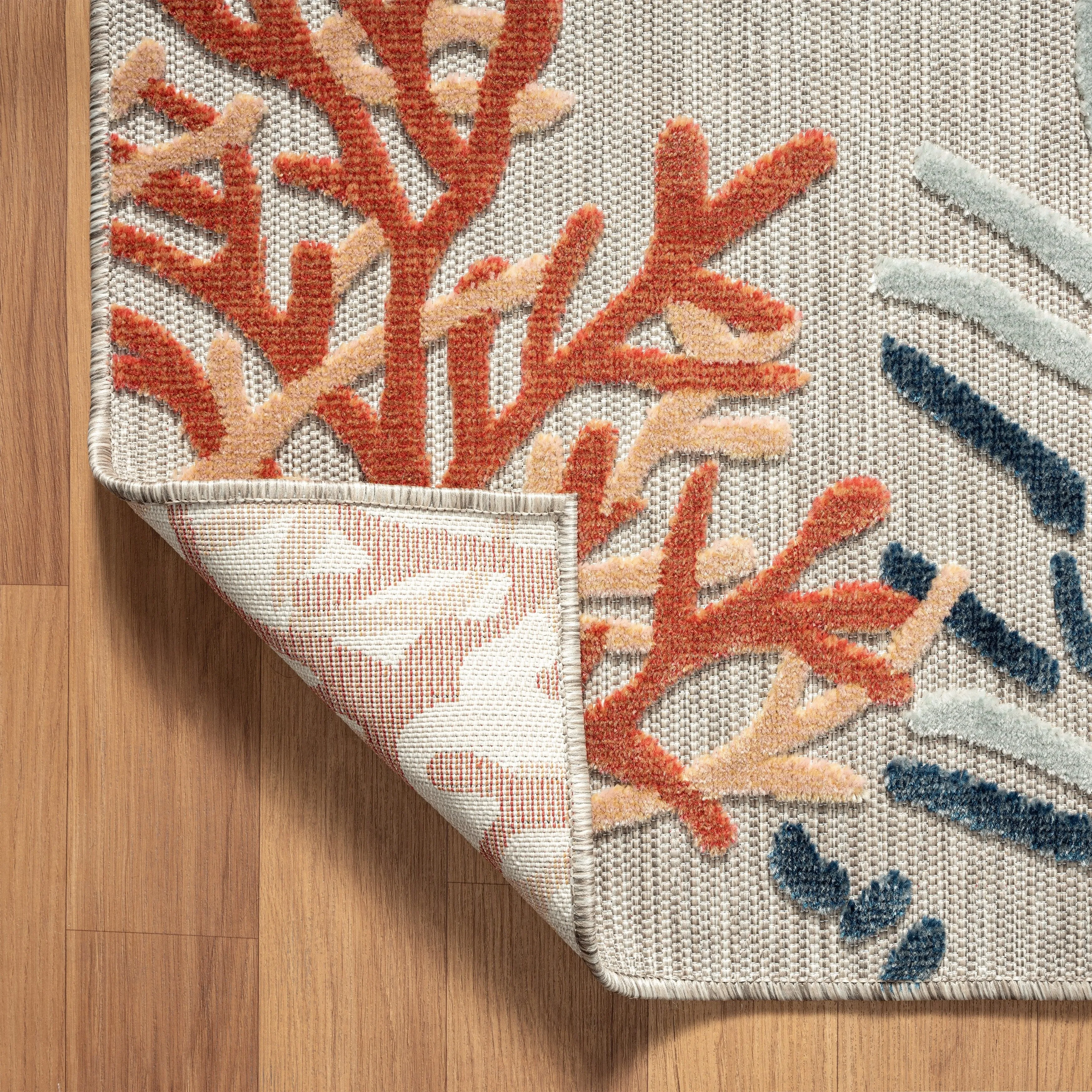 Sevita Coral Reef Textured Coastal Indoor/Outdoor Area Rug