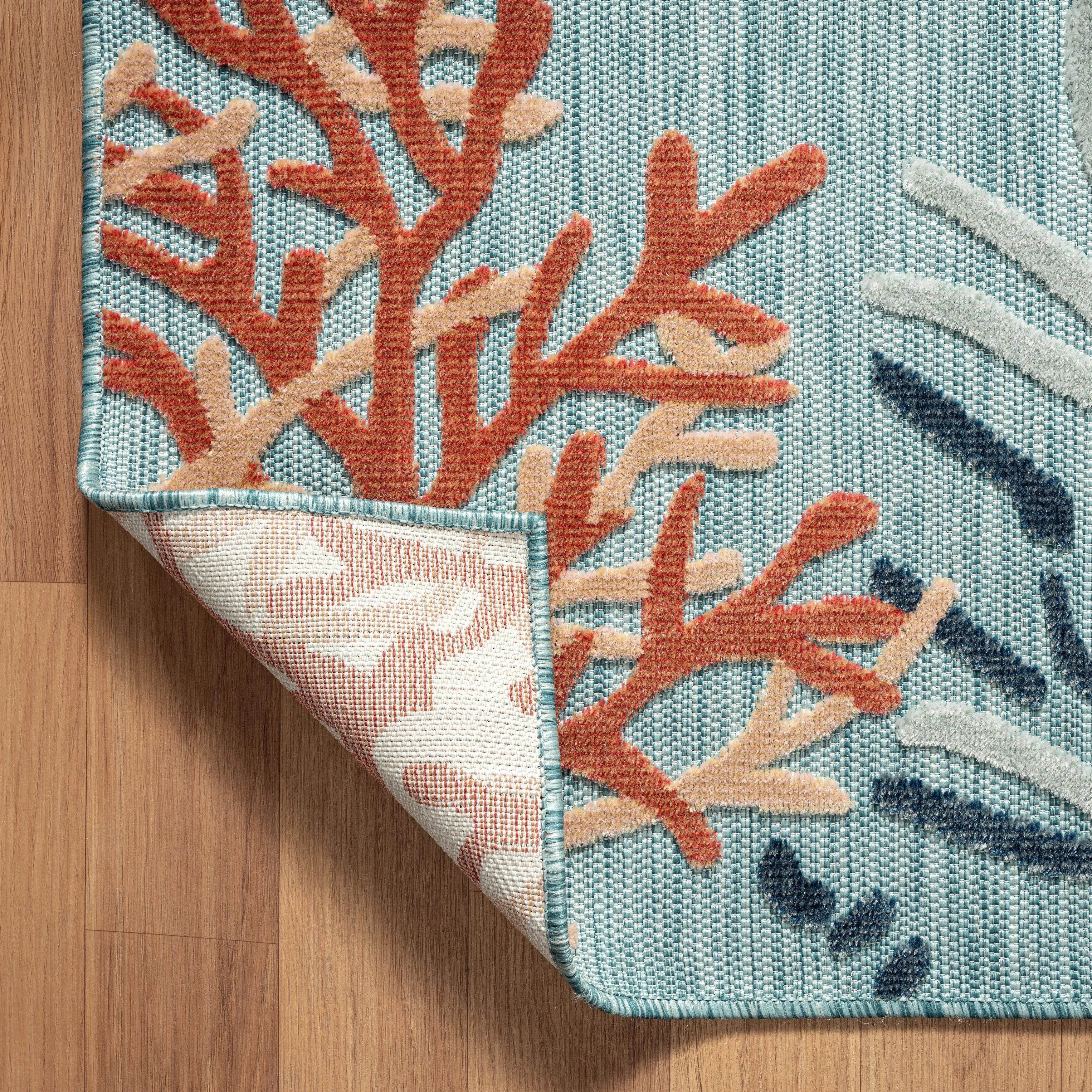 Sevita Coral Reef Textured Coastal Indoor/Outdoor Area Rug