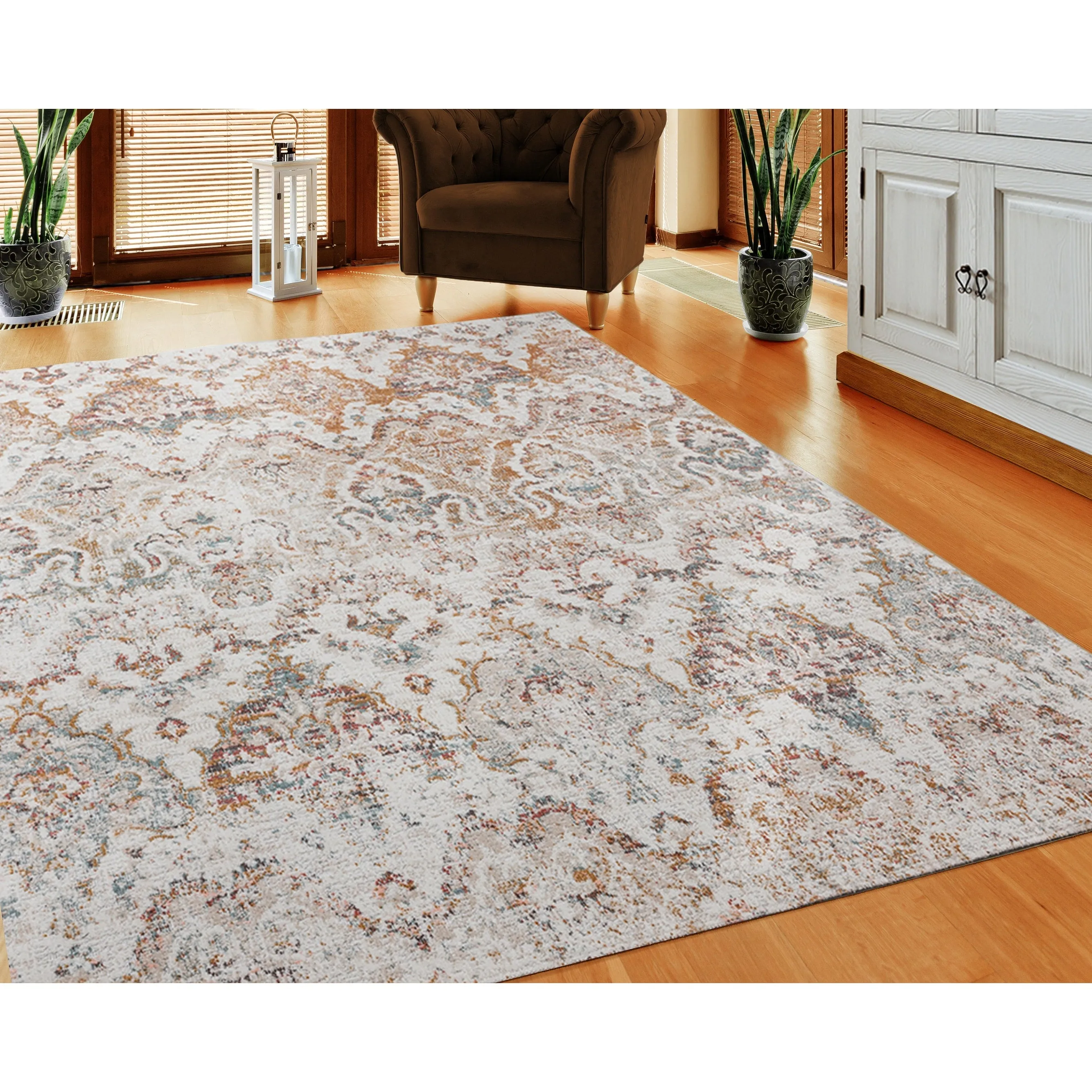 Sevita Patio Eclectic Beige Multicolored Indoor Outdoor Rug