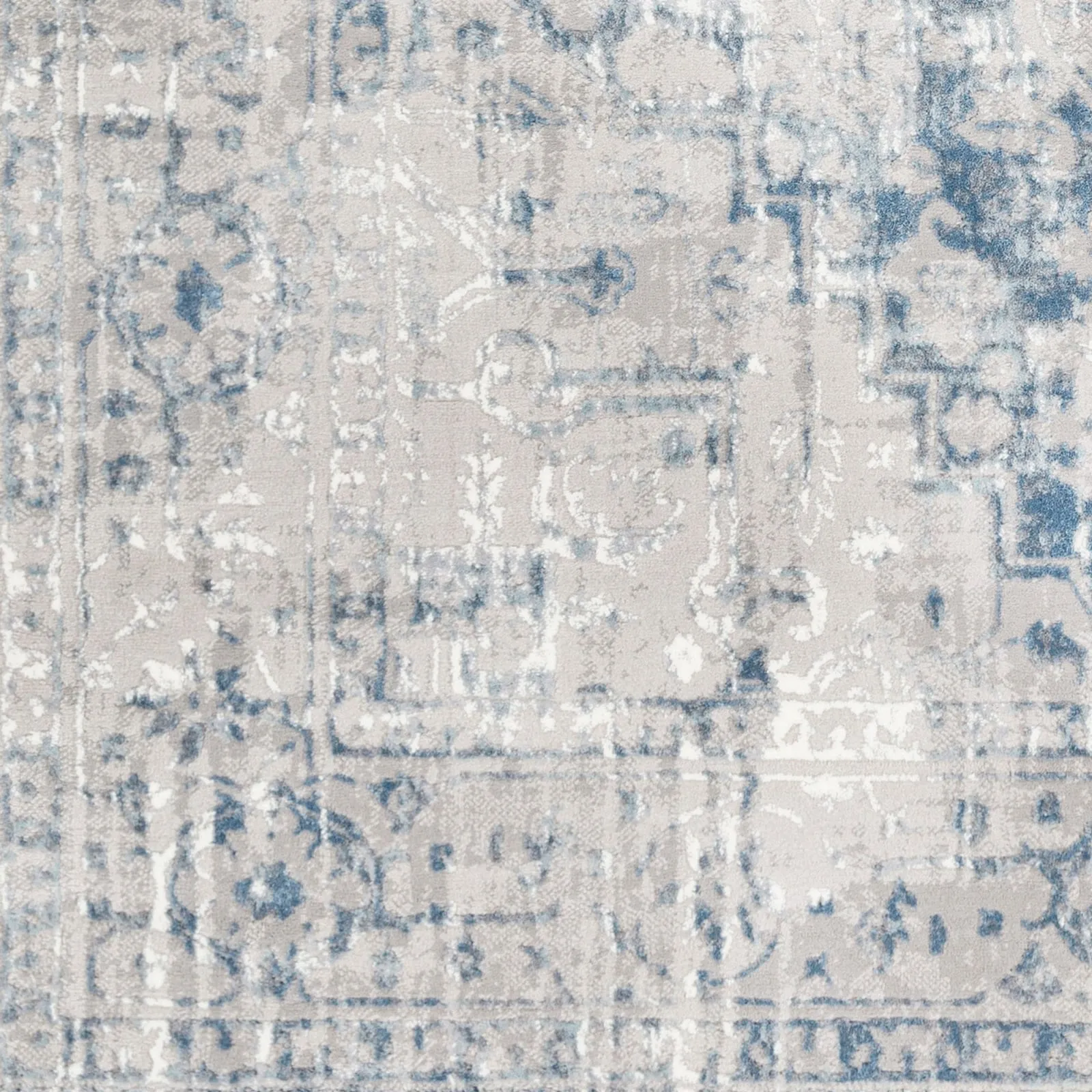 Shonda Blue & Grey Traditional Oriental Area Rug - 5'3 x 7'3