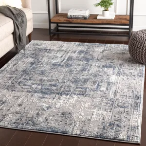 Shonda Blue & Grey Traditional Oriental Area Rug - 5'3 x 7'3