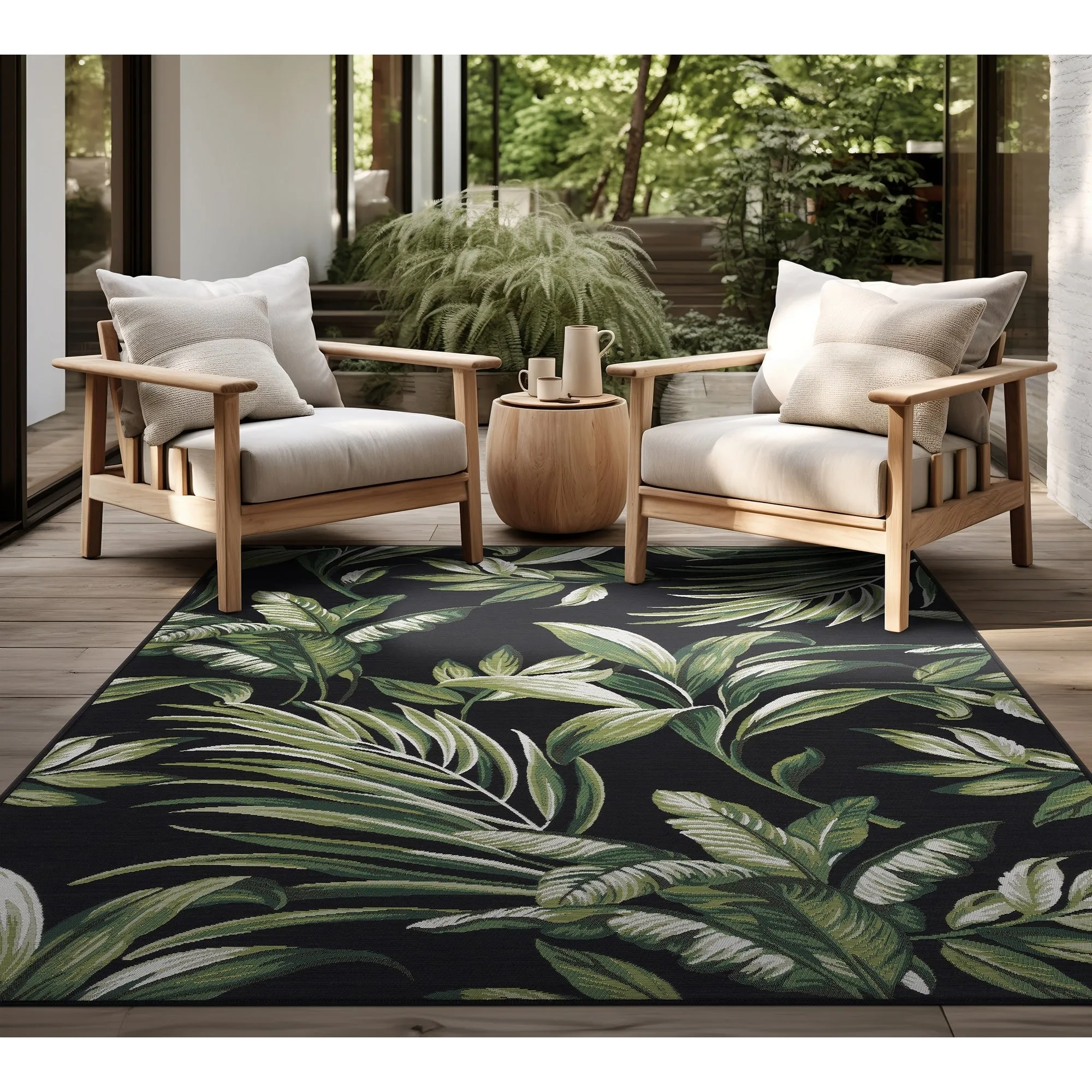 Sizzling Nautical & Coastal Floral & Botanical Indoor/Outdoor Area Rug