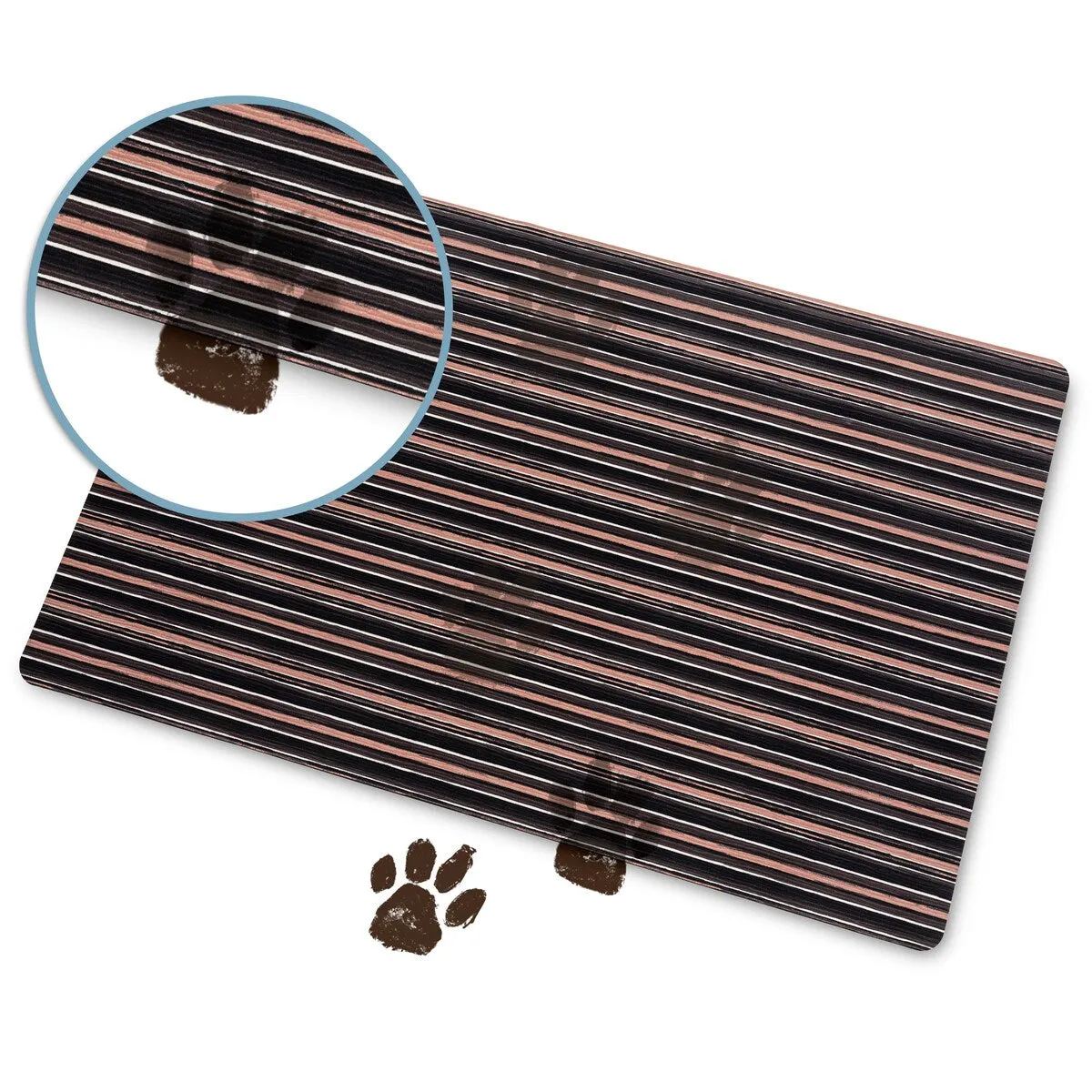 SoHome Smooth Step Striped Machine Washable Kitchen Mat. 24x35