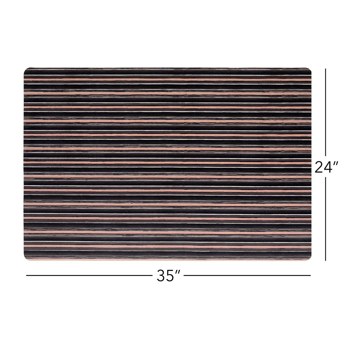 SoHome Smooth Step Striped Machine Washable Kitchen Mat. 24x35