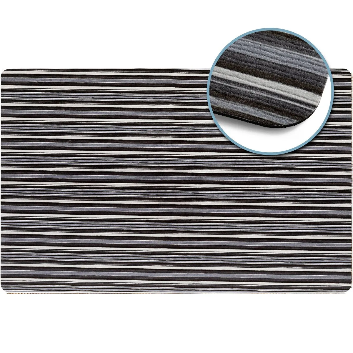 SoHome Smooth Step Striped Machine Washable Kitchen Mat. 24x35