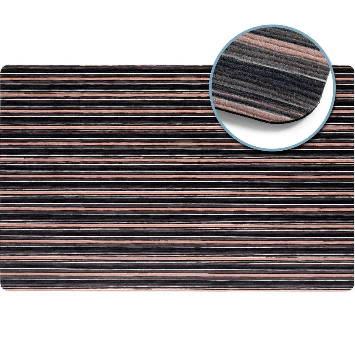 SoHome Smooth Step Striped Machine Washable Kitchen Mat. 24x35