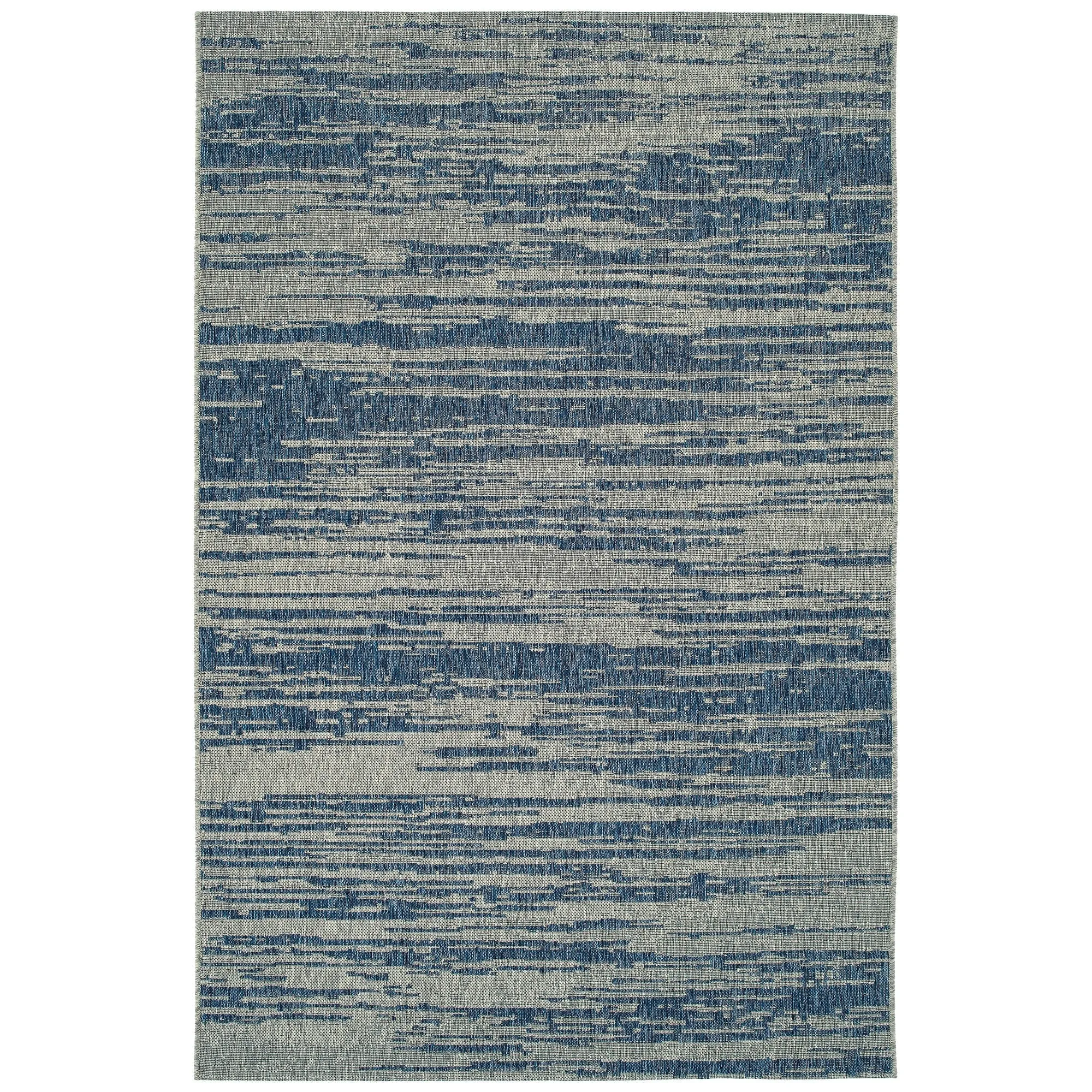Soleri Navy Machine-Made Indoor/Outdoor Flatweave Area Rug